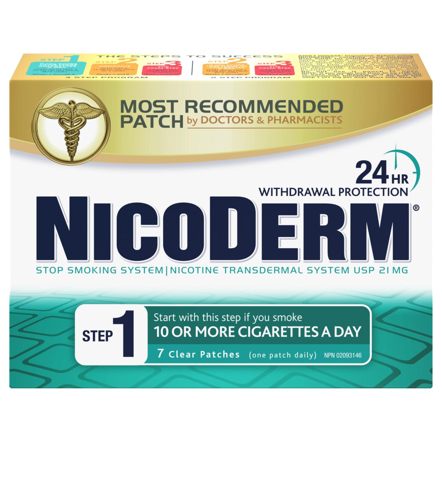 Nicoderm Step 1 Clear Patches Quit Smoking and Smoking Cessation Aid 21 mg of Nicotine/Day 7 Count Step 1 7 Patches - Buy Online on SooperMarket.com