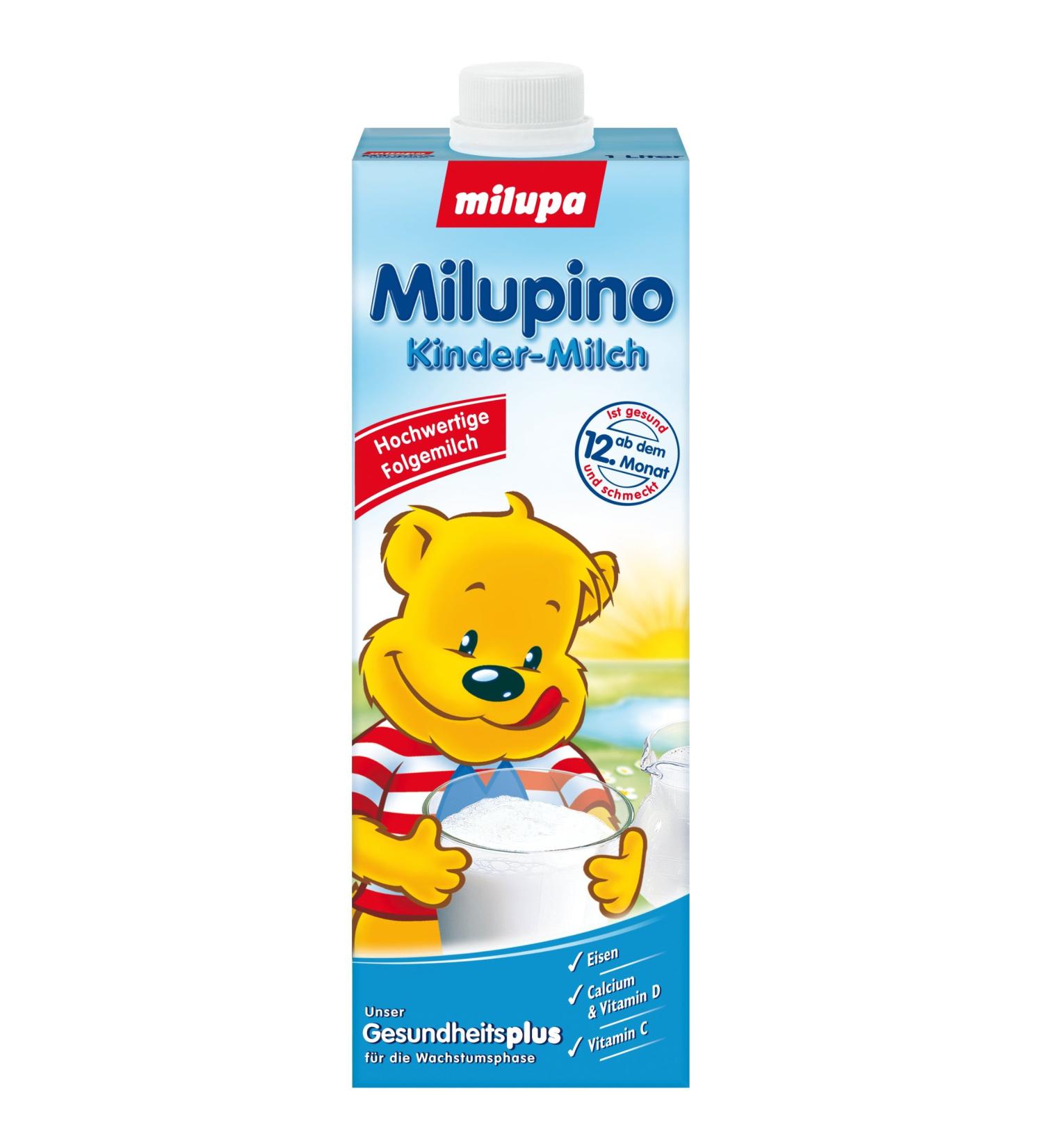 Buy Milupa Milupino Children's Milk 12 Months - Ready to Drink Pack of 12 (12 x 1L) - International Shipping - Buy Online on SooperMarket.com