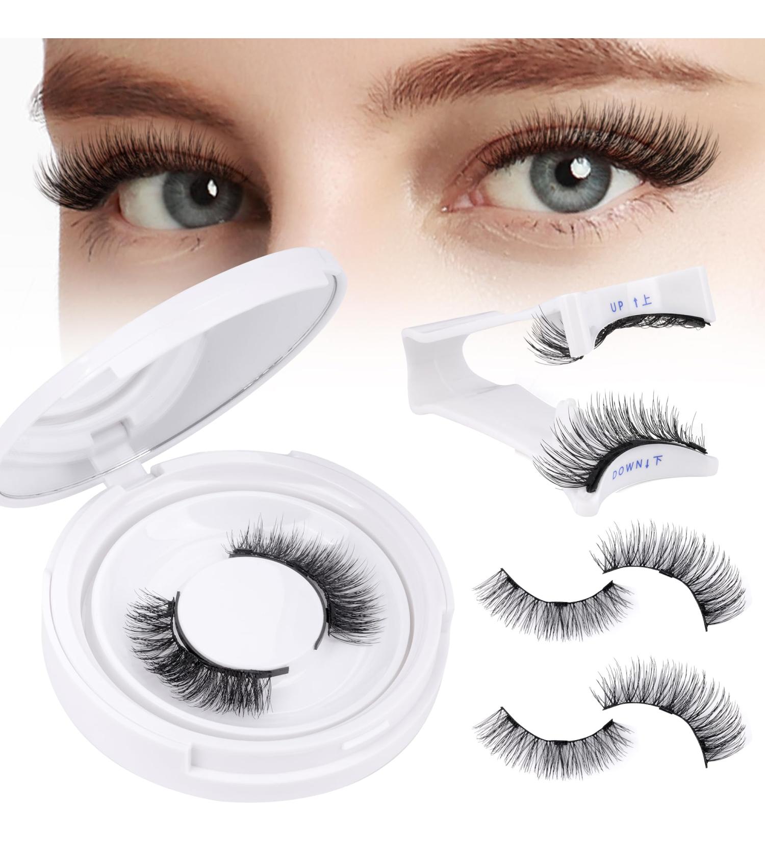 Magnetic Eyelashes Natural Look Reusable Magnetic Lashes with Applicator 3D Magnetic False Eyelashes without Eyeliner Wispy Fluffy Magnetic Lashes No Glue or Liner Needed (1 Pair Natural) - Buy Online on SooperMarket.com