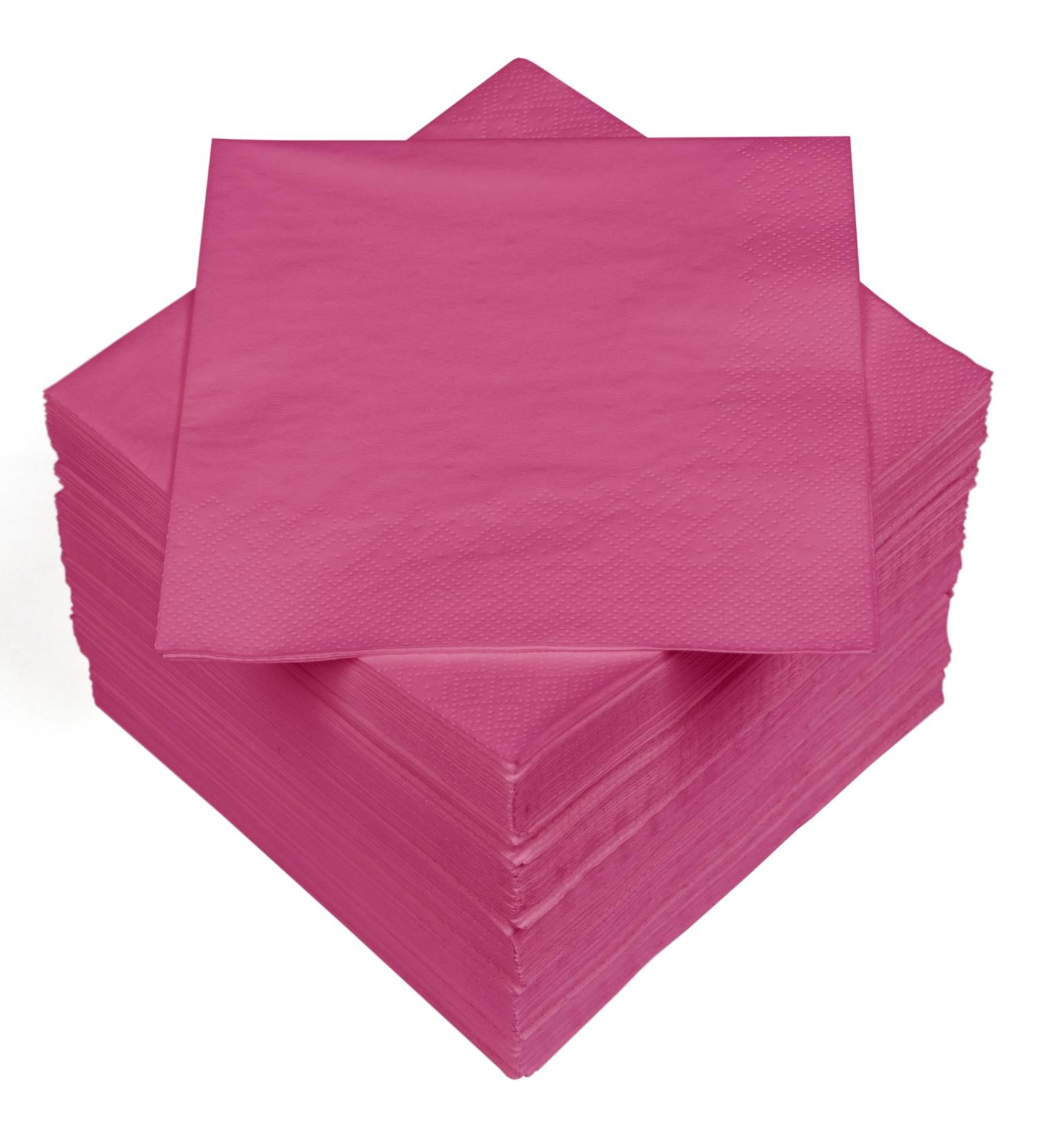 HEKU 100 Single-Colored Pink Napkins - 3-Layer 33x33cm | Highly Absorbent & Stylish | Perfect for Events & Gastronomy | Practical 5-Pack - Buy Online on SooperMarket.com