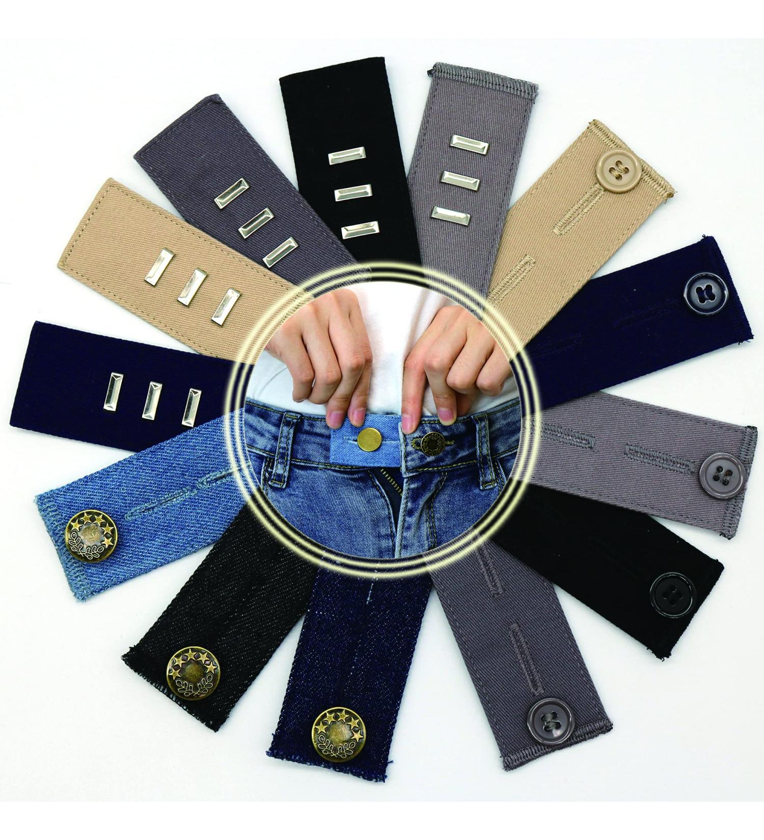 16PCS Jean Button Waistband Extenders - Elastic Trouser Pant Extender Set - Buy Online on SooperMarket.com