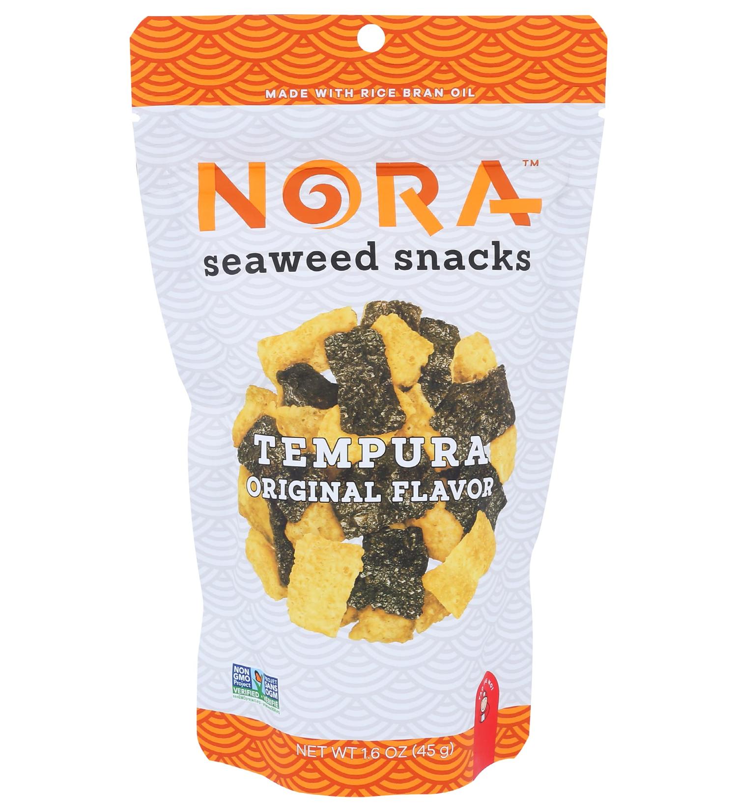 NORA Tempura Original Seaweed Snacks - 1.6 OZ | Healthy & Delicious Seaweed Treat - Buy Online on SooperMarket.com