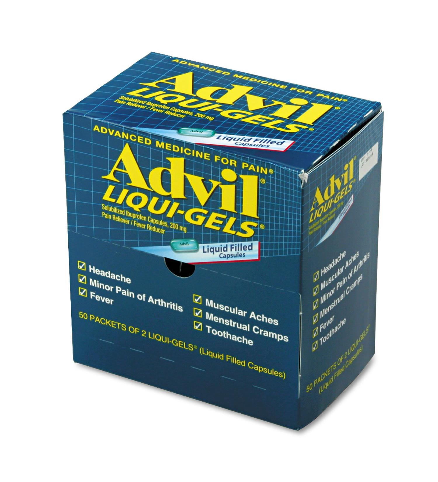 PFI016902 Advil Liqui-Gels First Aid Pack (50 Pack/Box) - Buy Online on SooperMarket.com