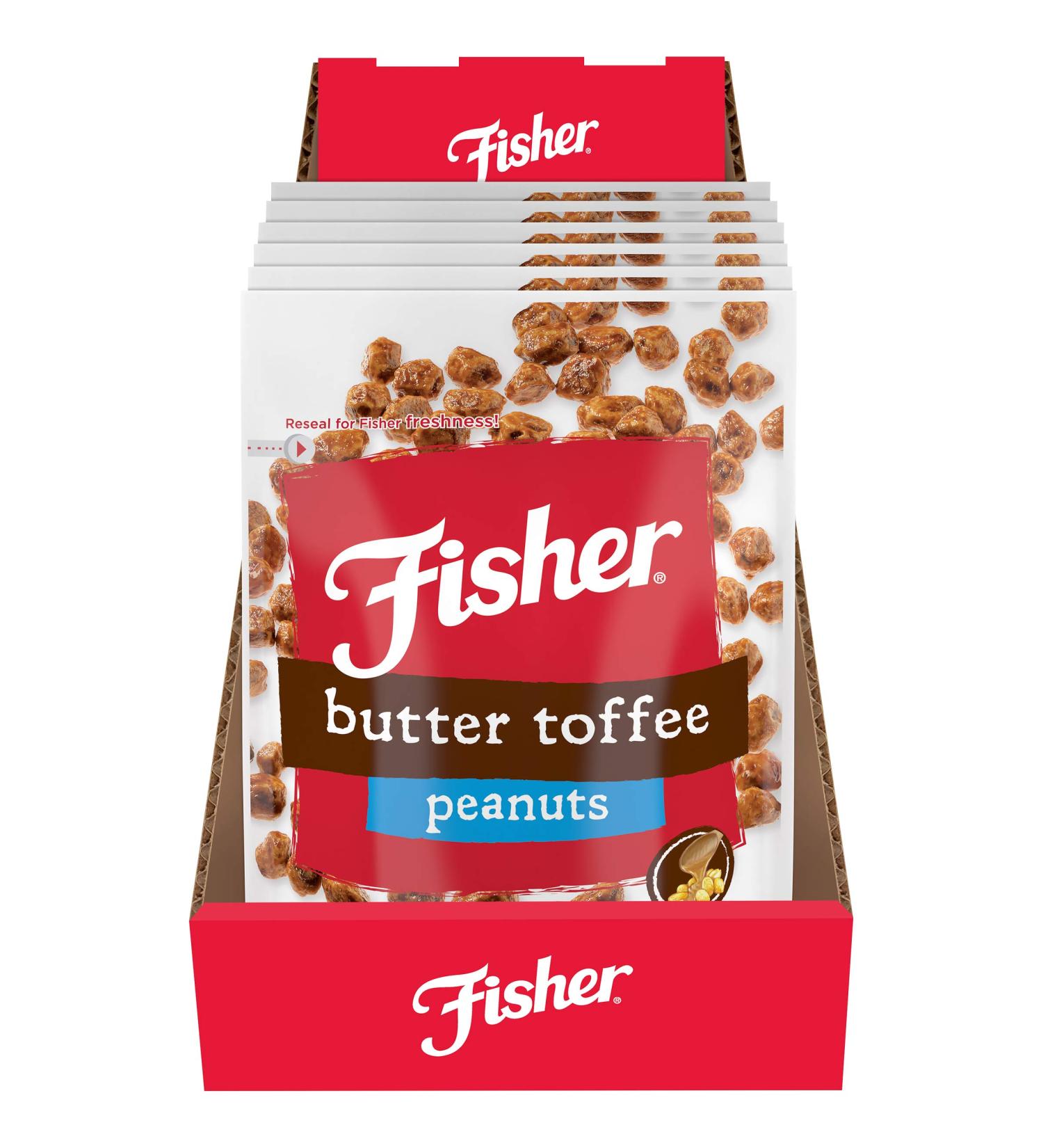 Fisher Snack Butter Toffee Peanuts 5.5oz (Pack of 6) - No Artificial Colors or Flavors - Buy Online on SooperMarket.com