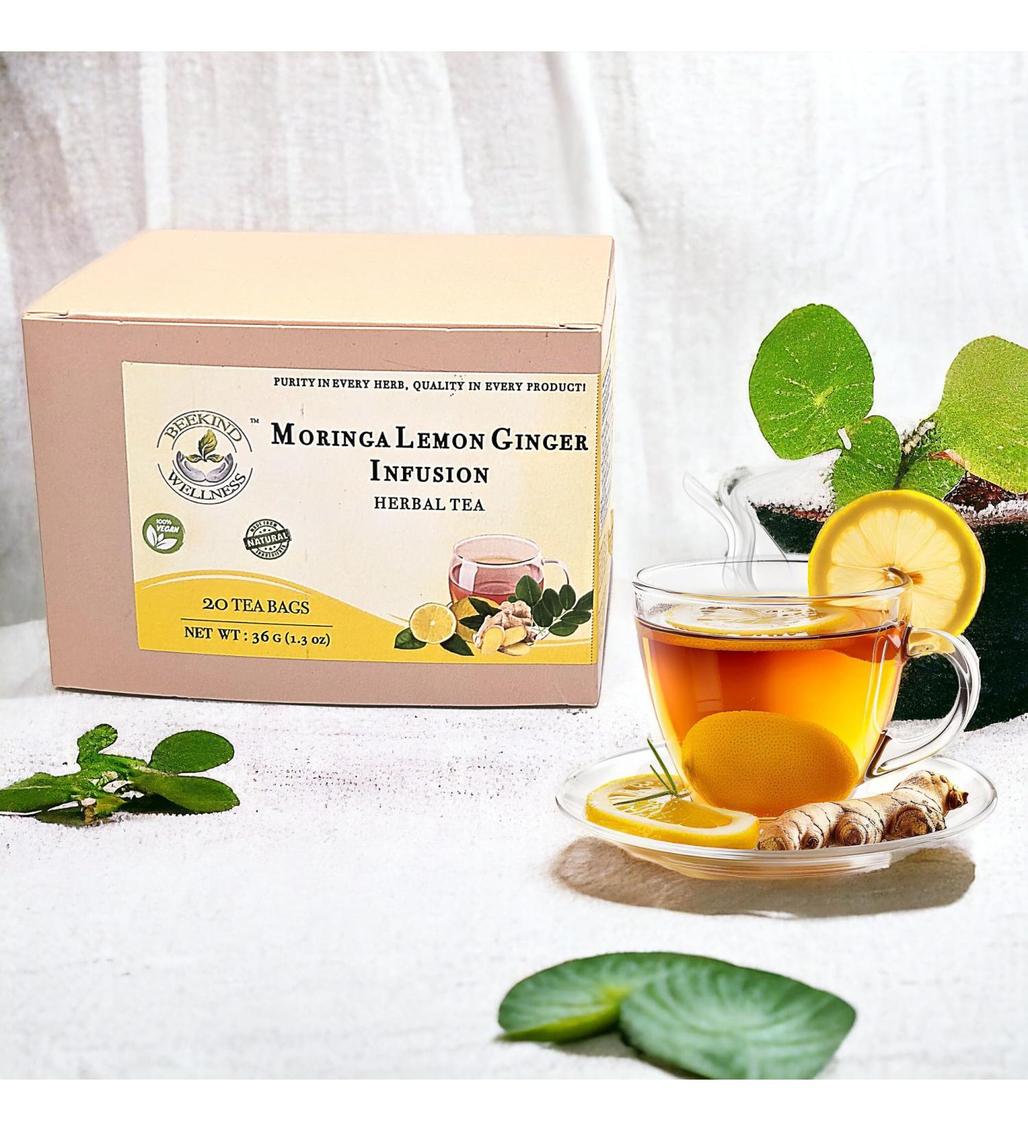 Tulsi Lemon Ginger Infusion 20 Tea Bags 1