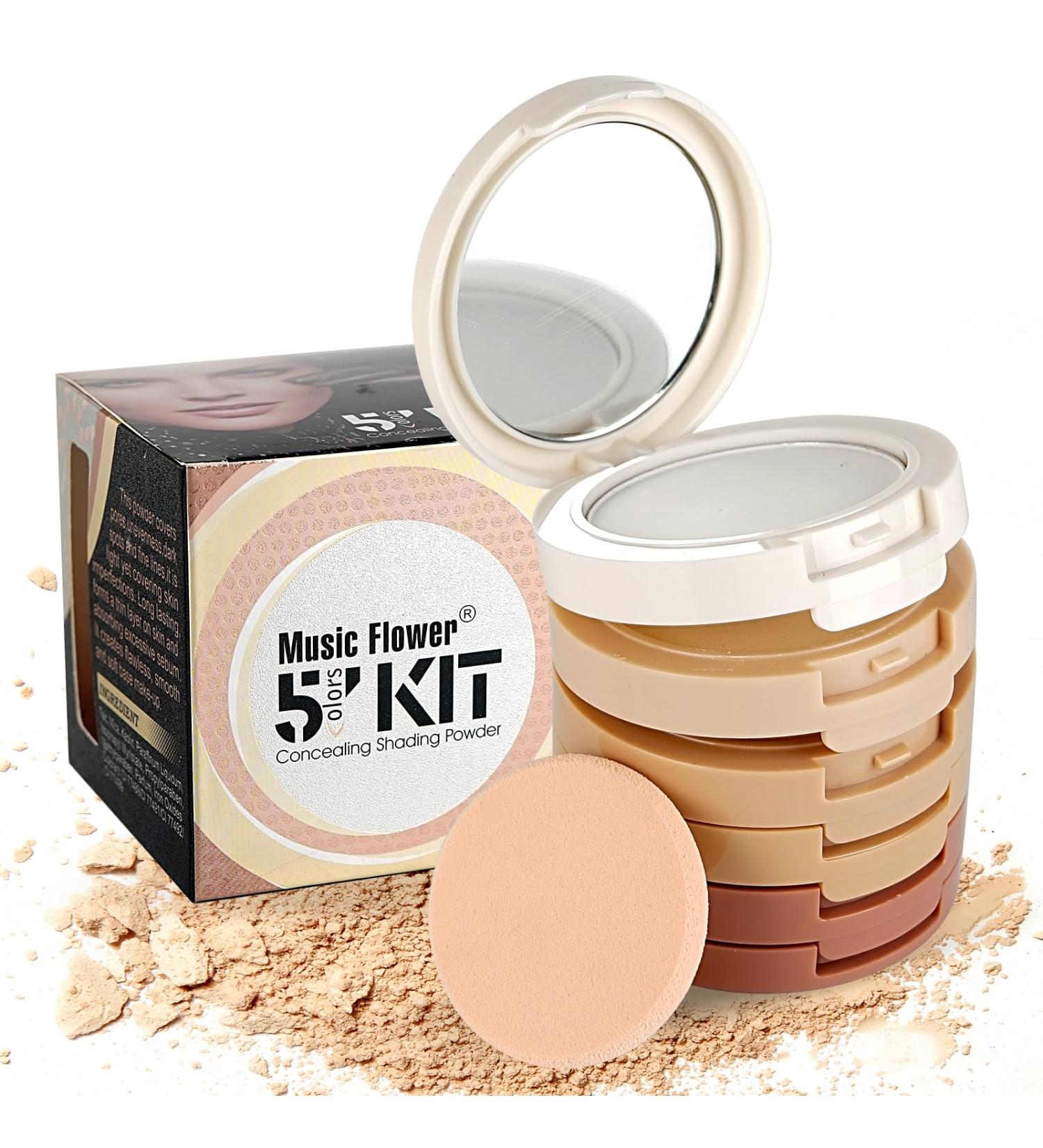 FantasyDay 5 in 1 Makeup Setting Powder Pressed Powder Cosmetics Powder Foundation Longwear Coverage with a Mattifying Finish Water- and Heat-Resistant Shine & Oil Control - Buy Online on SooperMarket.com