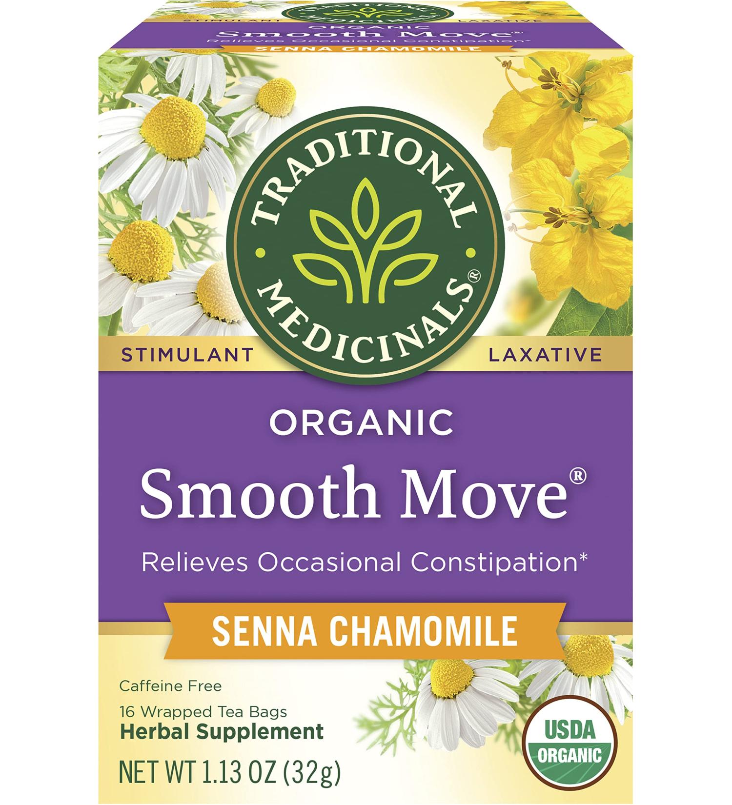Traditional Medicinals Organic Smooth Move Senna Chamomile Herbal Tea - 16 Tea Bags - Buy Online on SooperMarket.com