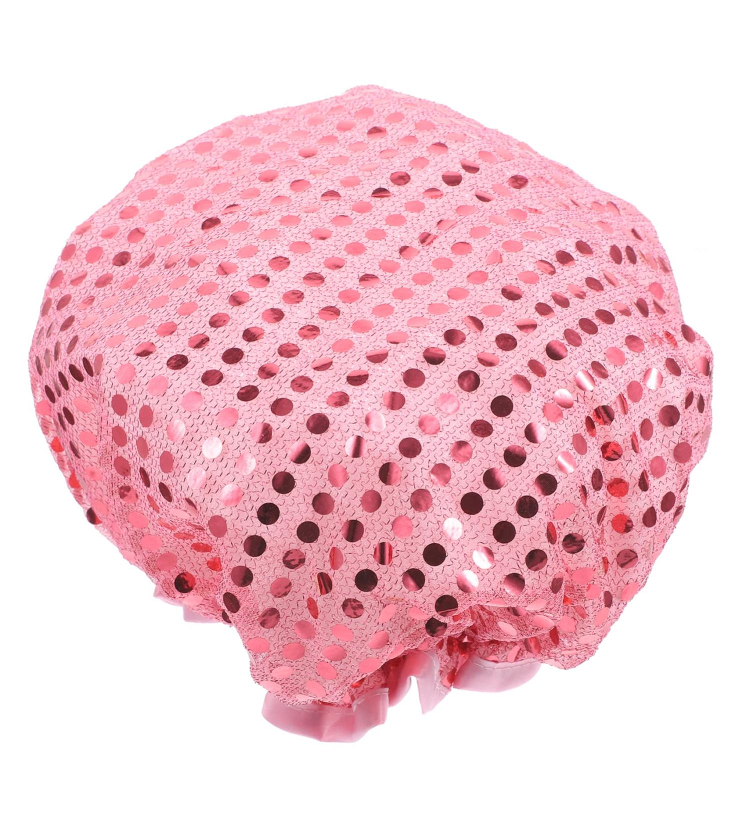 Beavorty Extra Large Pink Shower Cap for Women - Reusable Night Cap for Hair Protection and Showering - 24x24cm - Buy Online on SooperMarket.com