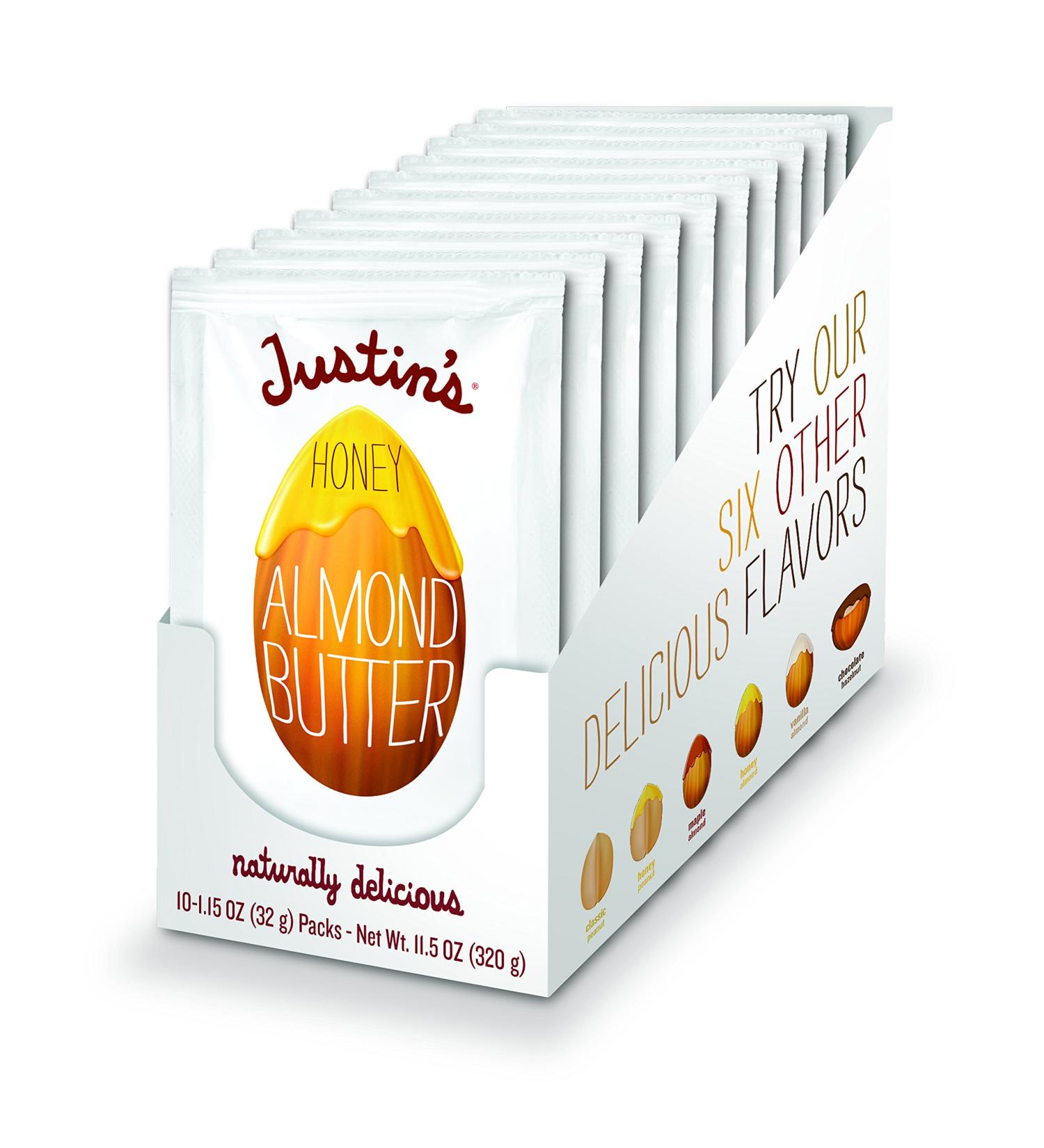 Justin's Honey Almond Butter Squeeze Packs - Gluten-Free, Non-GMO, 3 Boxes of 10 (1.15oz Each) - Buy Online on SooperMarket.com