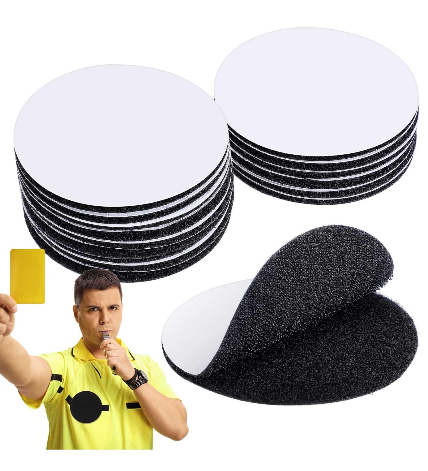 12 Pairs Referee Patch Hook and Loop Dots 3 Inch Self Sticky Circle Hook and Loop Round Adhesive Loop Tape Double Sided Hook and Loop Fasteners for Home Office School Wall Decor Tool Hanging - Buy Online on SooperMarket.com