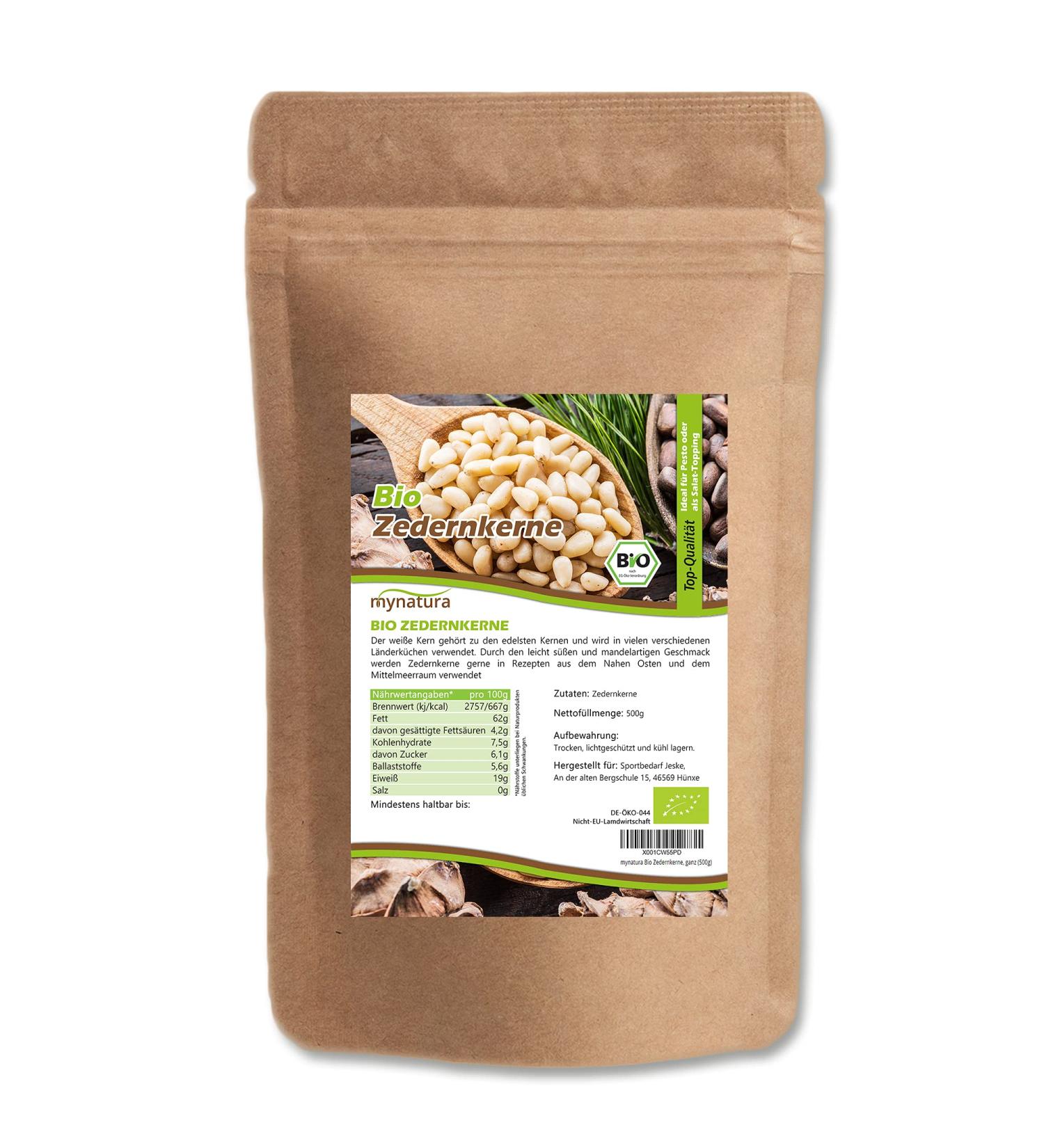 Mynatura bio cedar nuclei all of the pines i kernels i snack i nut-mix |Siberian Wild Collection |Pine nuts - Pinus Sibirica (500g) 500 g (1 Pack)