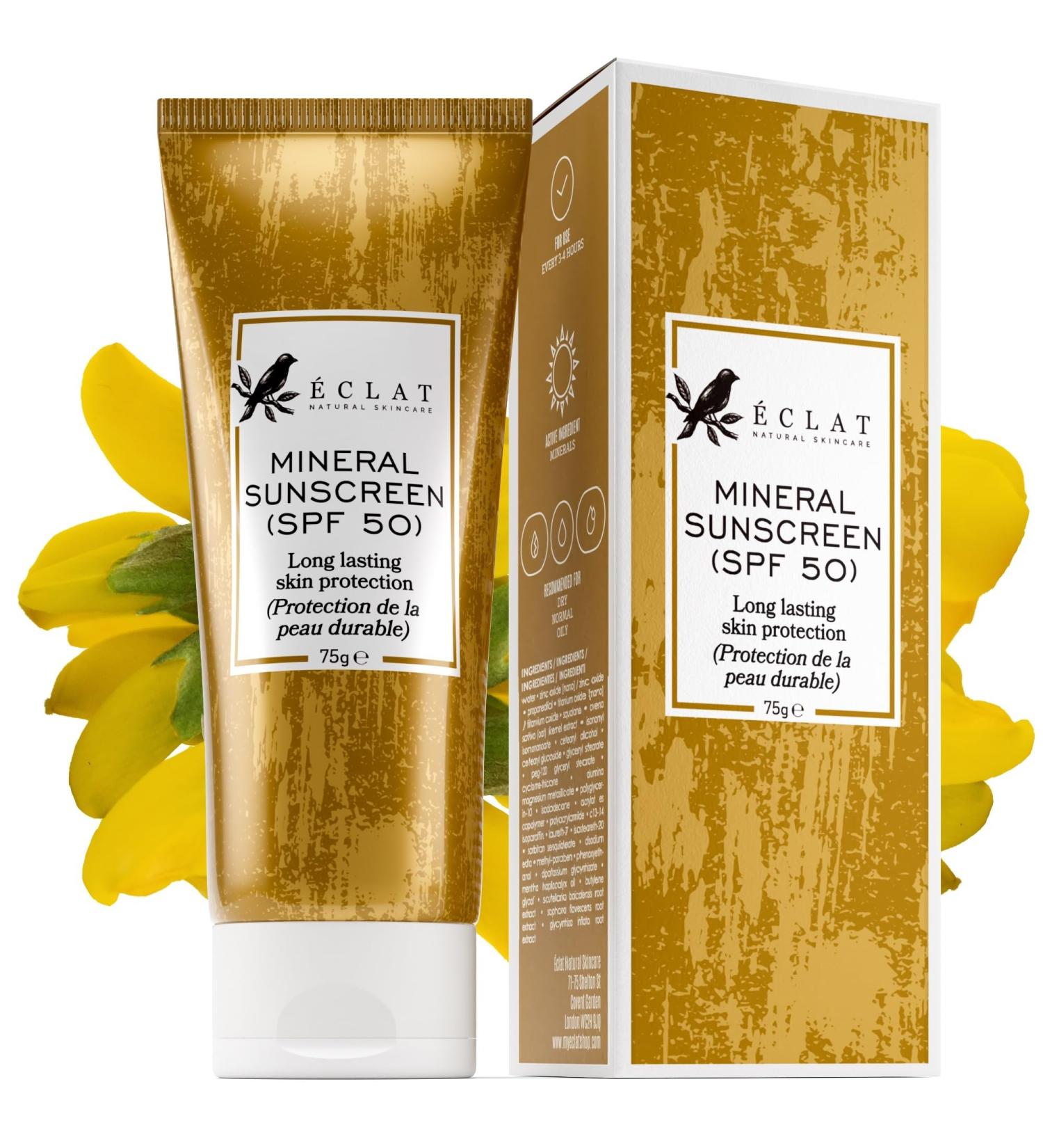 Mineral Zinc Oxide Sunscreen | Clear Sun Block for Sensitive Skin | Broad Spectrum SPF 50 | Long Lasting Protection | Safe for All Skin Types - Buy Online on SooperMarket.com