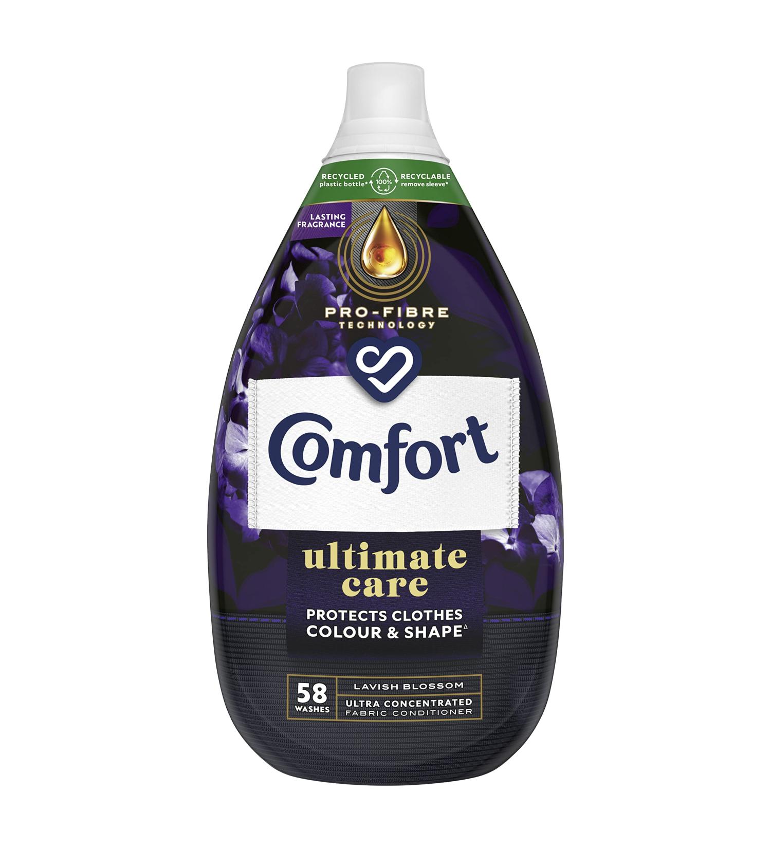 Comfort Lavish Blossom Fabric Conditioner 870ml - 58 Washes | 100% Recycled Plastic | Ultra-Concentrated Formula for Clothes Protection - Buy Online on SooperMarket.com