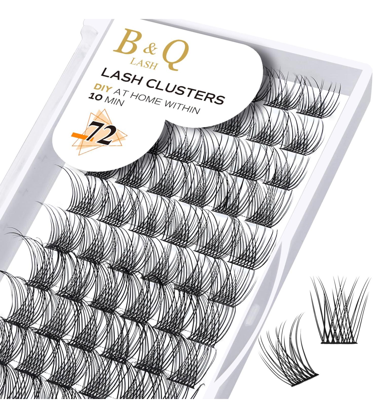 D Curl 10mm 72 Clusters Eyelash Extensions - Mega Volume DIY Lash Clusters C D Curl - Soft Fluffy B&Q Individual Cluster Lashes - XS C-14mm - Buy Online on SooperMarket.com
