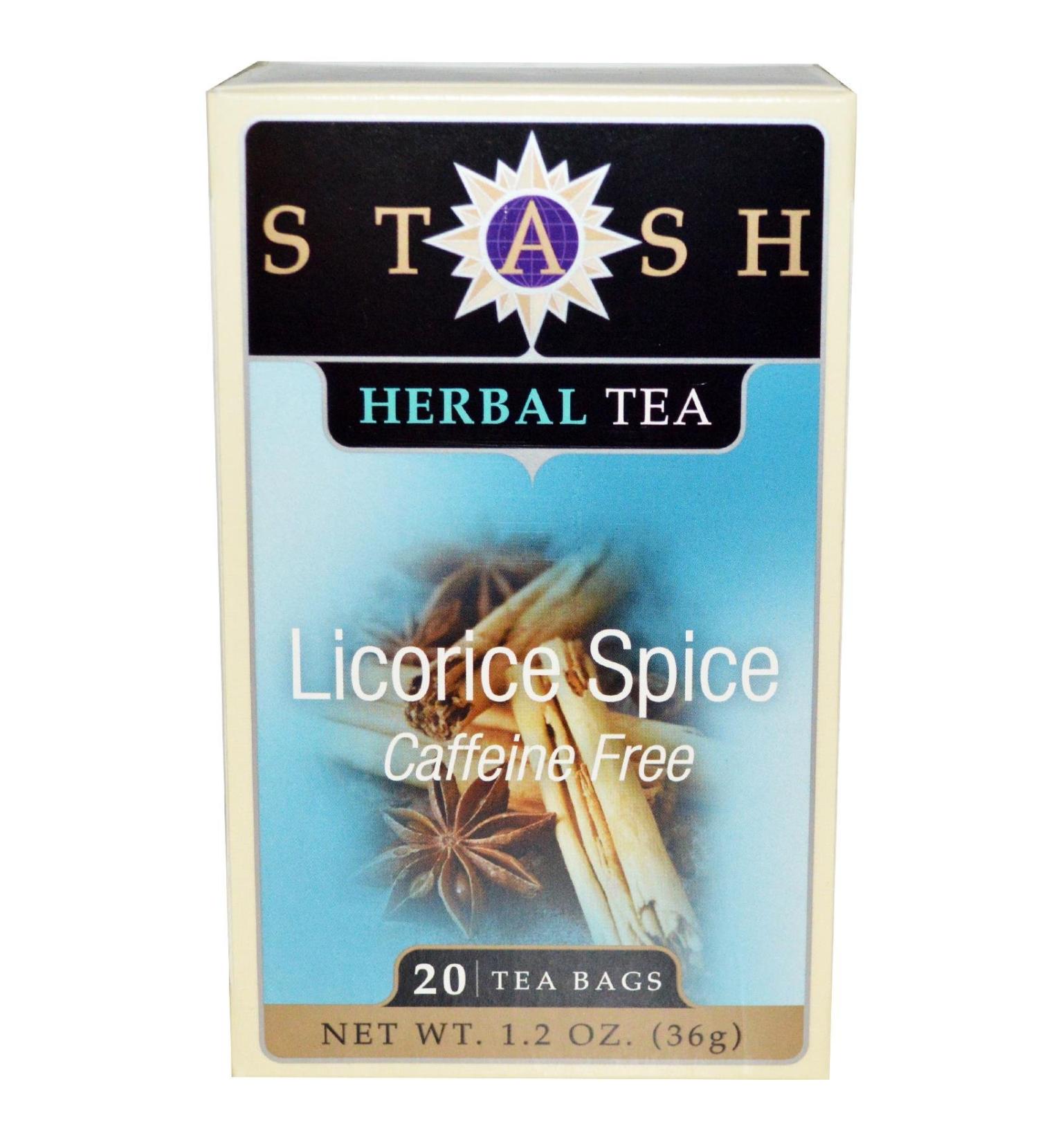Stash Tea Herbal Tea Licorice Spice Caffeine Free 20 Tea Bags 1.2 oz (36 g)