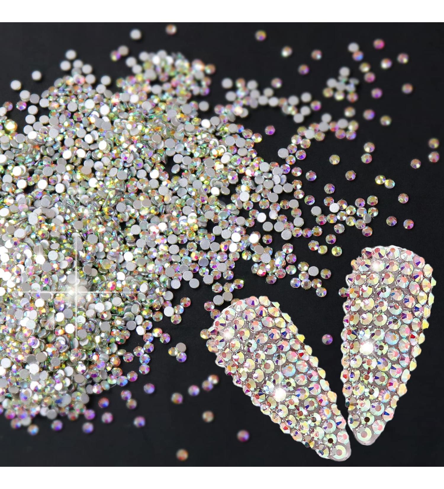 1440PCS 2MM Flat Back Crystal AB Rhinestones for Nail Art - Professional Nail Gems for Face, Teeth, DIY Crafts - Buy Online on SooperMarket.com