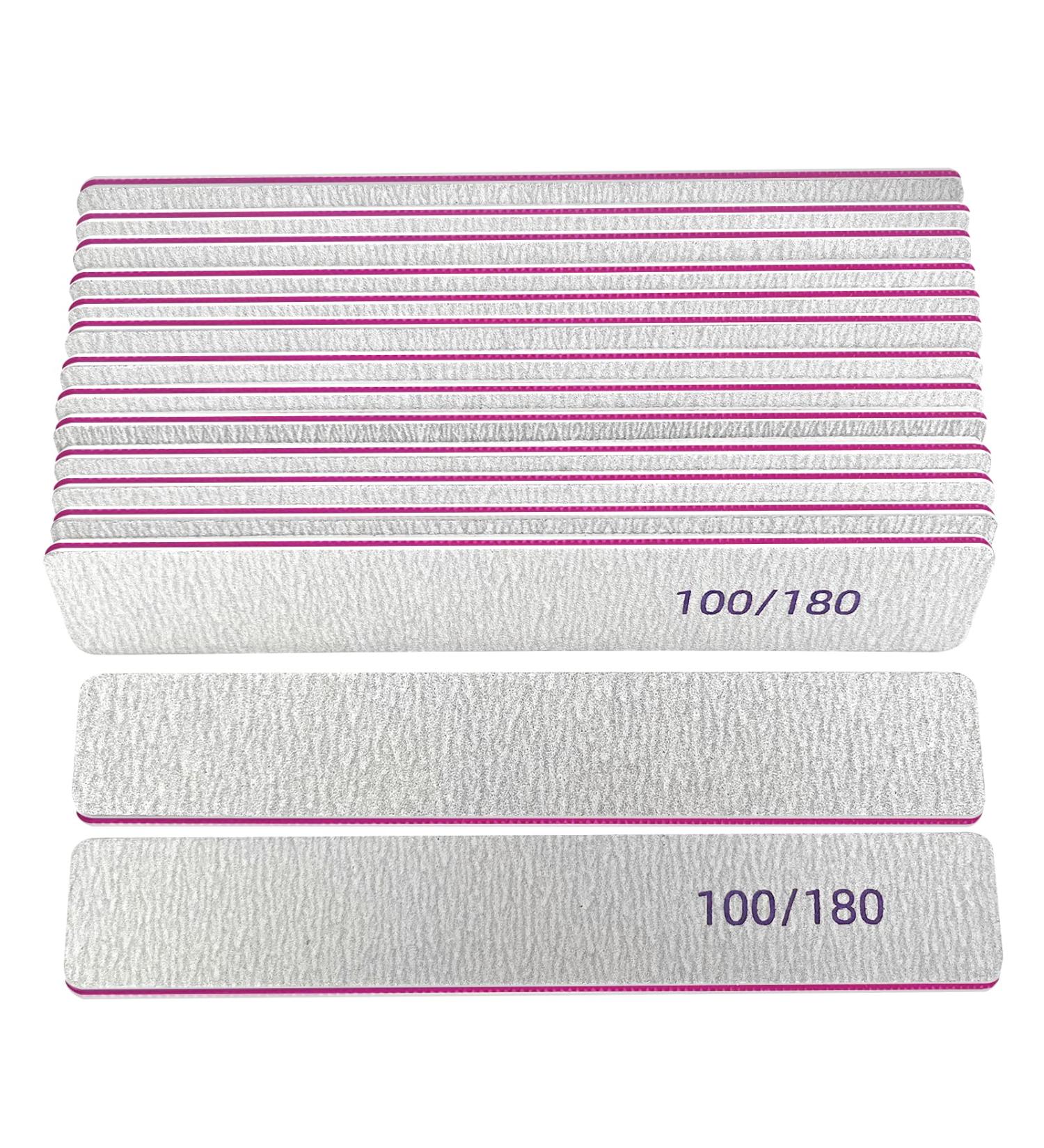 Lofuanna 15 Pack Professional Nail File Set - 100/180 Grit Double Sided Emery Board for Acrylic & Natural Nails - Manicure Tools for Home or Salon Use - Buy Online on SooperMarket.com