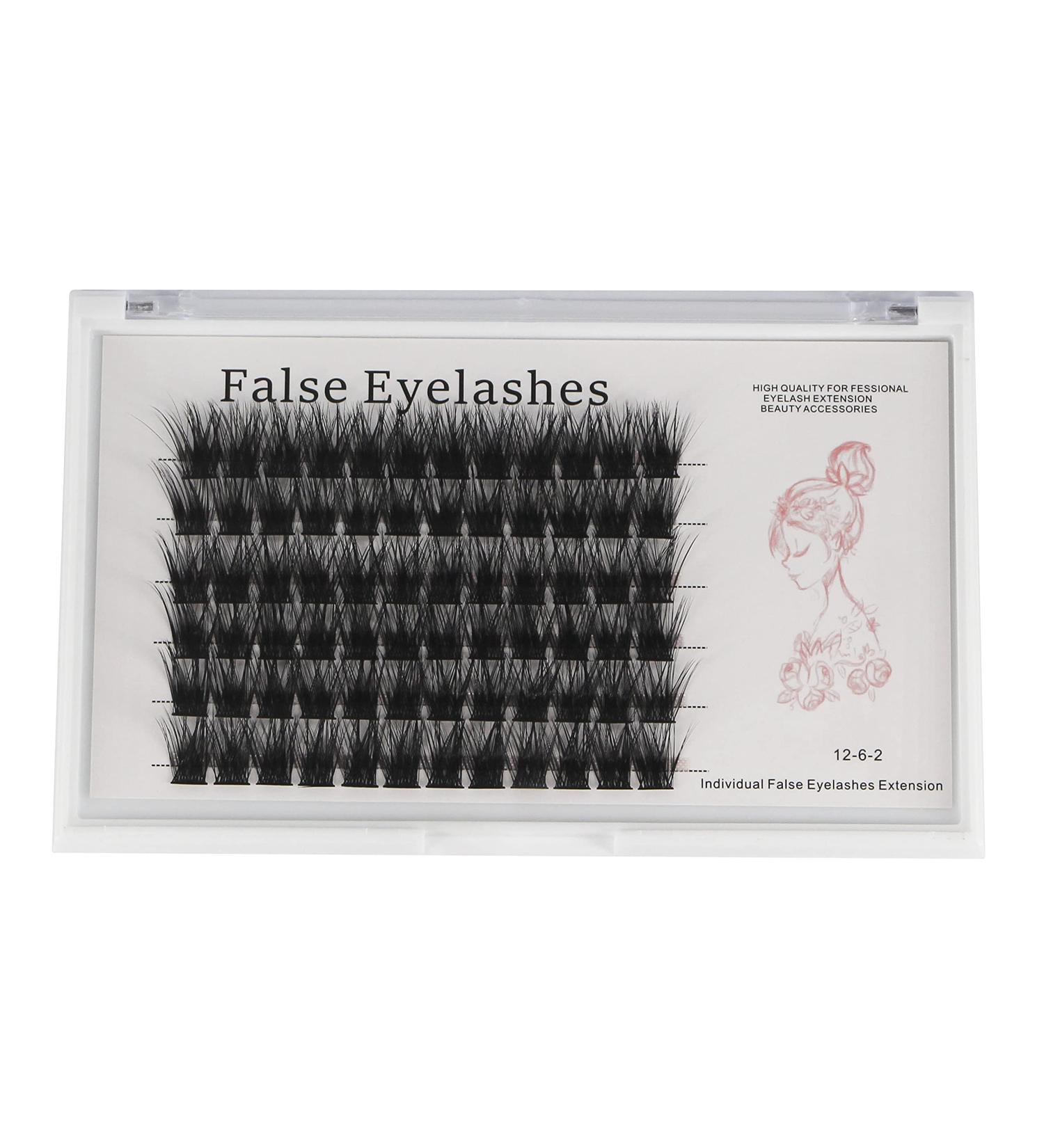 Bodermincer 72pcs 3D Effect Glue Bonded Mink Super Cluster Eyelashes D Curl - 18mm | Home Eyelash Extension Makeup - Buy Online on SooperMarket.com