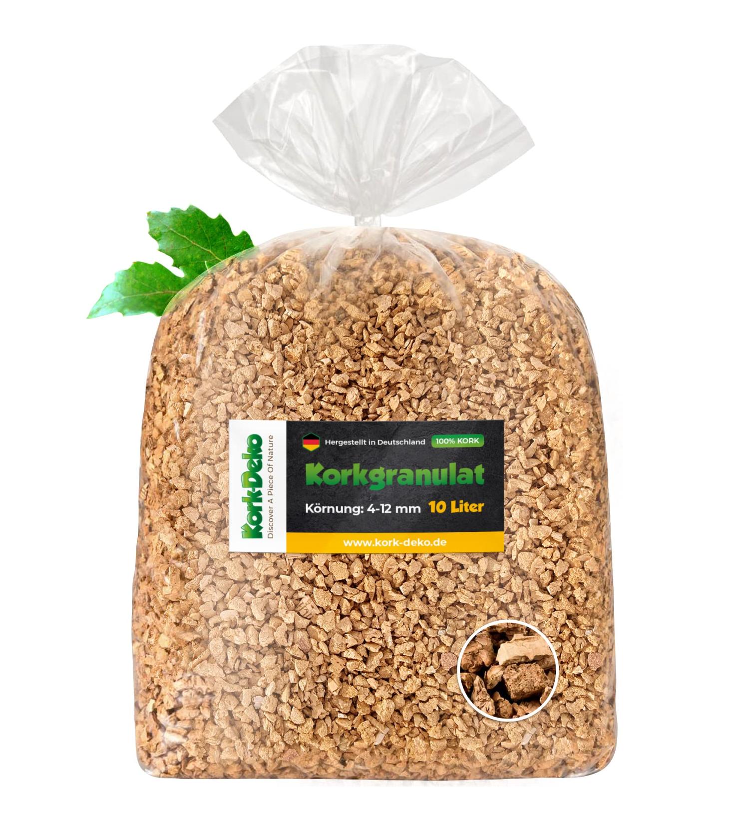 10L Cork Granulate for Terrariums | Rough Cork Substrate (4-12mm) - Ideal for Reptiles D cor & Model Building - Buy Online on SooperMarket.com