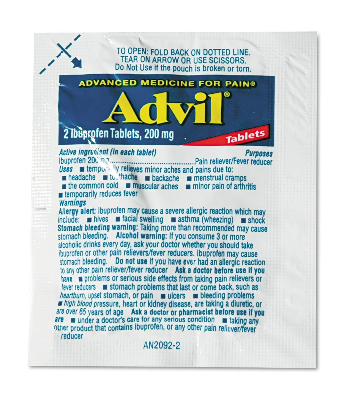Advil Single-Dose Ibuprofen Tablets Refill Packs 30 Packets/Box
