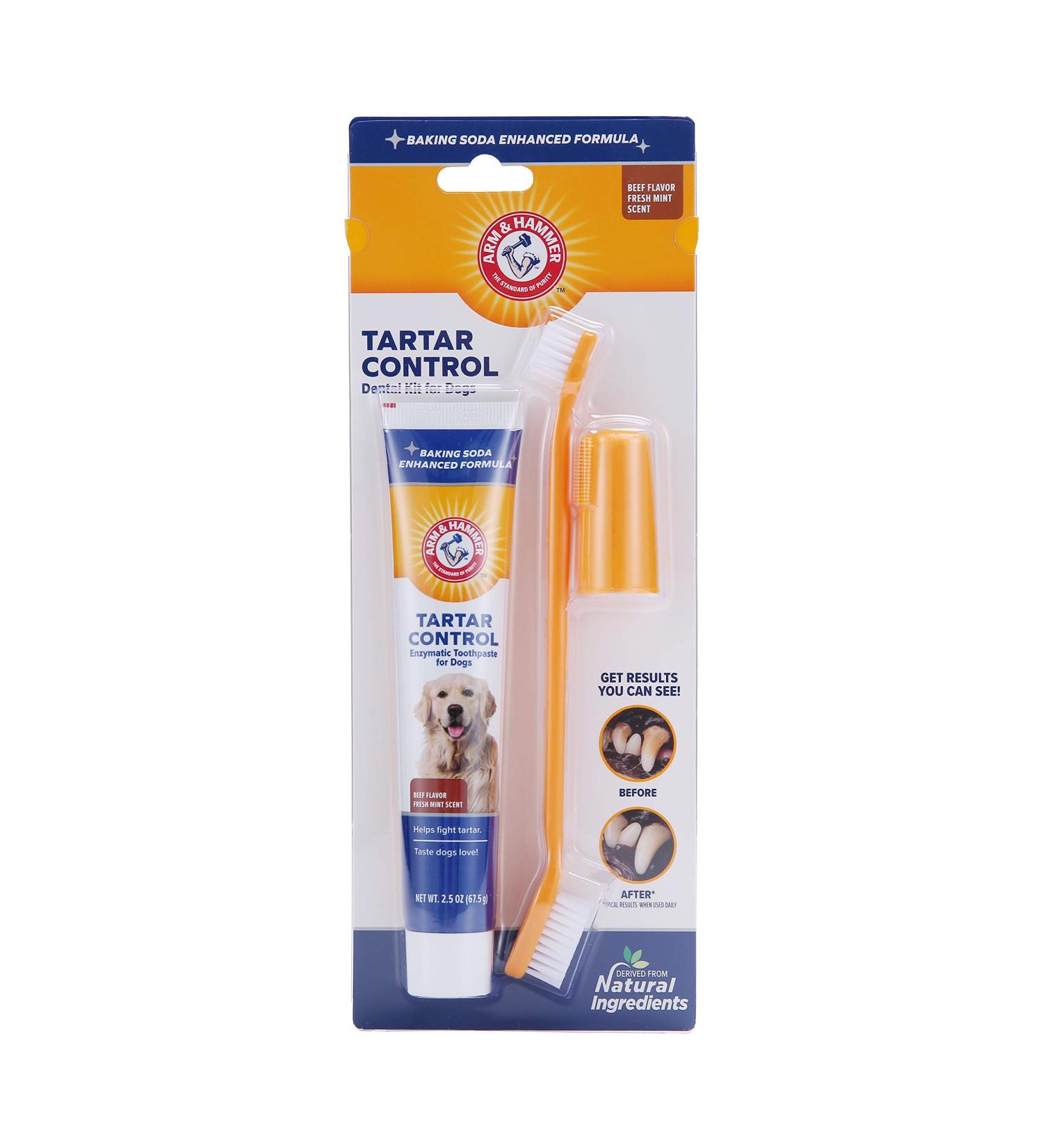 Arm & Hammer Tartar Control Dental Kit for Dogs - Beef Flavor | Freshens Breath & Supports Oral Health - Buy Online on SooperMarket.com