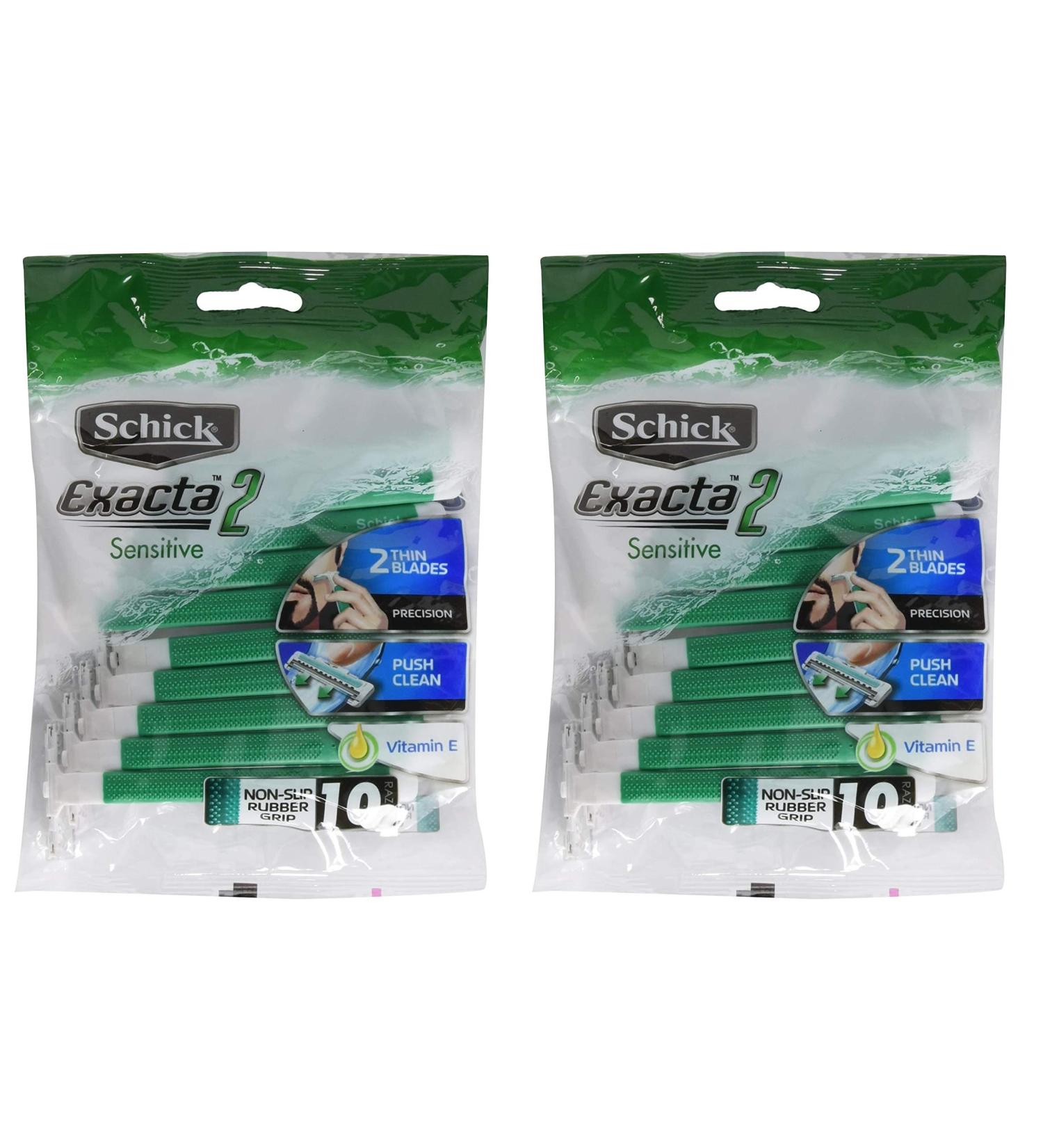 Schick Exacta2 Sensitive Disposable Razor 20p - 10 Count x 2Pack - Buy Online on SooperMarket.com