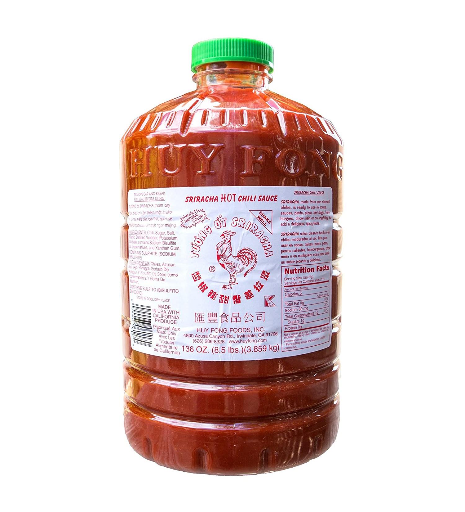 Huy Fong Sriracha Chili Sauce 8.5 lb - Authentic Thai Hot Sauce - Buy Online on SooperMarket.com