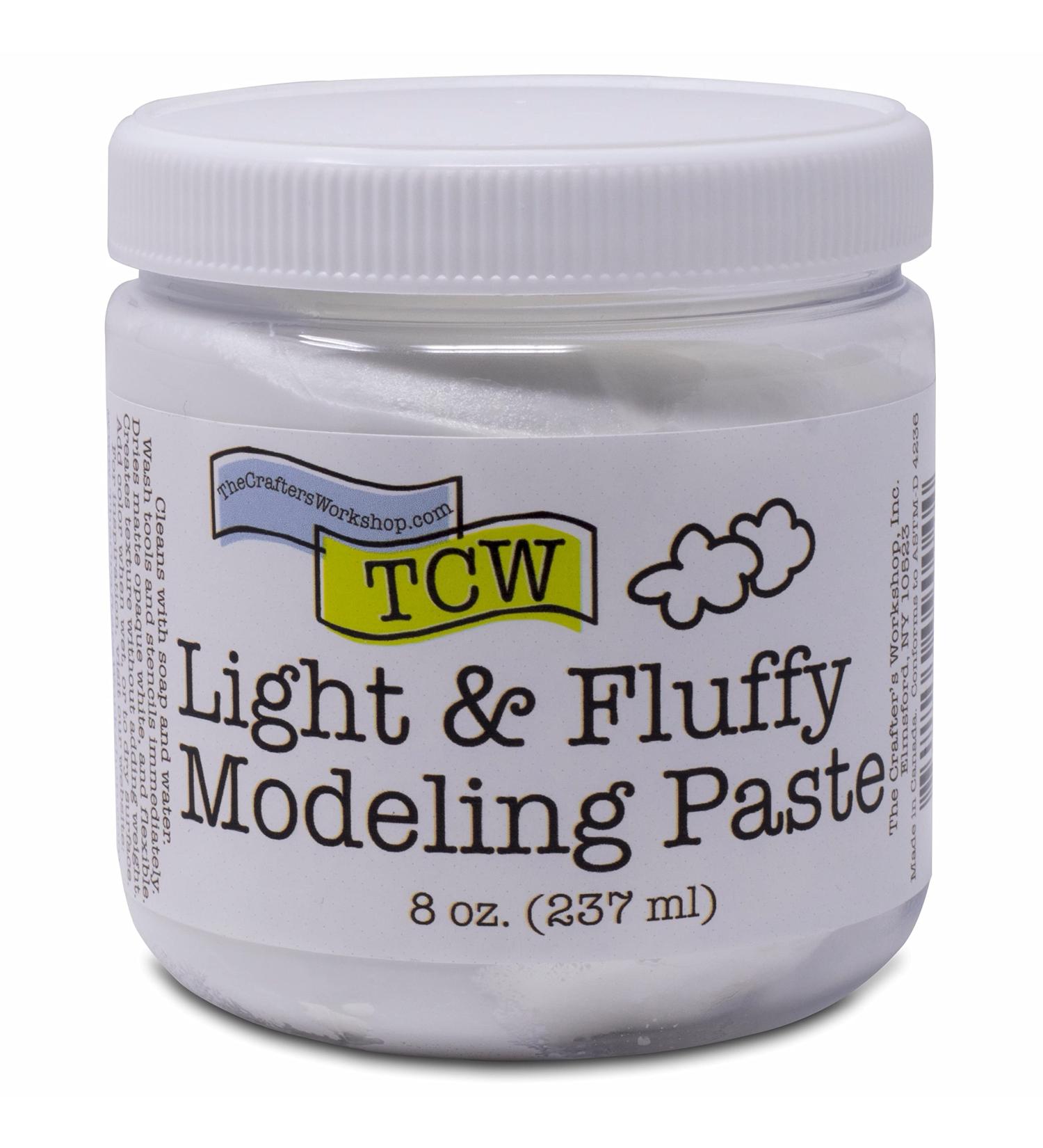 The Crafters Workshop 8oz Light/Fluffy Modeling Paste | Surface Prep & Dimension Additive for Acrylics & Oils | Ideal for Canvas, Paper, Wood | Texturizing Medium - Buy Online on SooperMarket.com