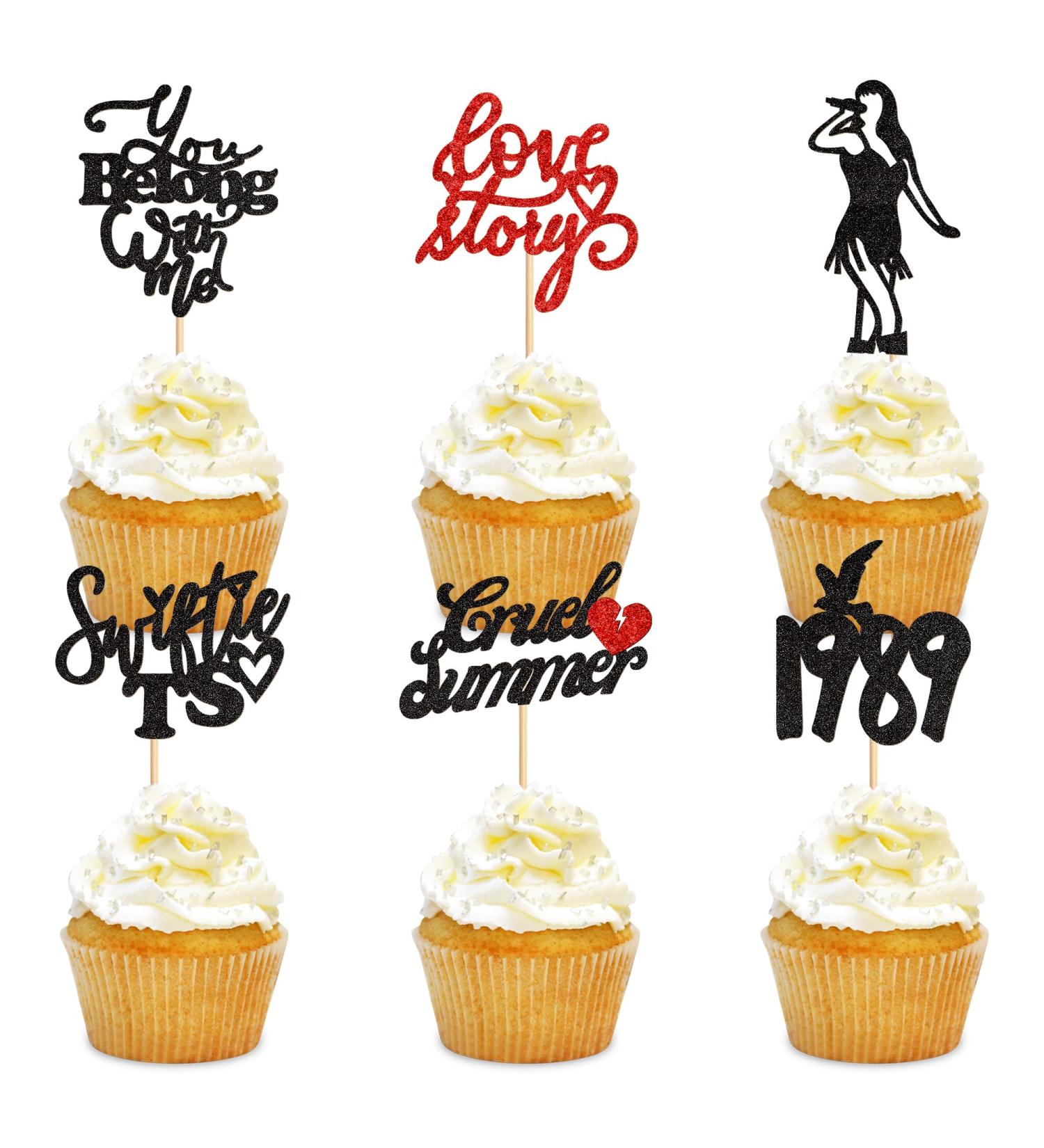Cyodoos 24PCS Music Singe Cupcake Toppers Music Enthusiast Concert Theme Legendary Since 1989 Theme Party Birthday Birthday Cupcake Toppers for Girls Music Singer Party Cupcake Toppers Black - Buy Online on SooperMarket.com
