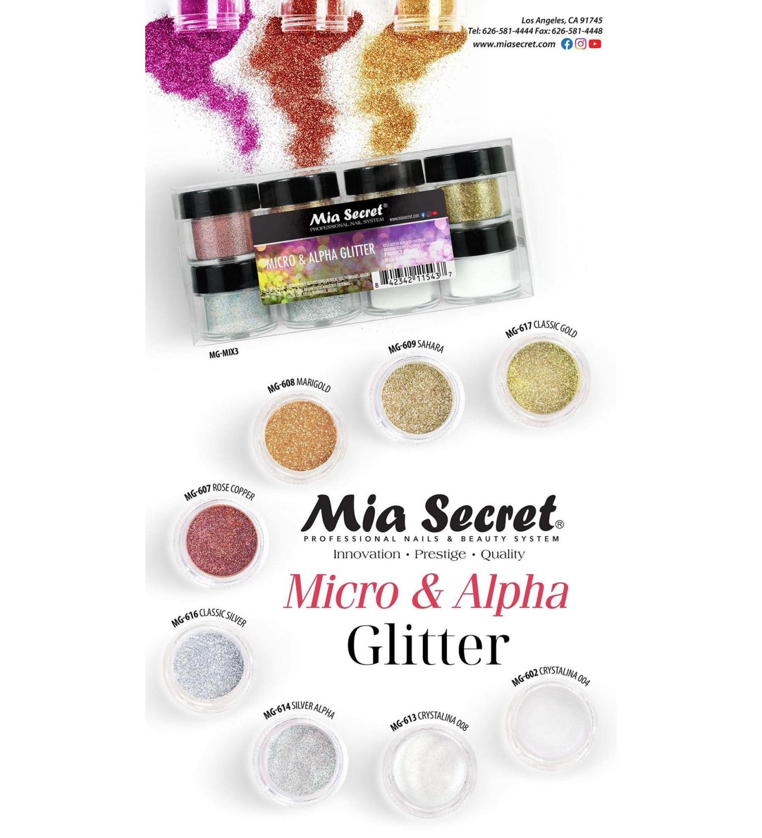 Shop MIA SECRET Micro & Alpha Glitter Collection 8 Jars of 1/4 oz | International Shipping Available - Buy Online on SooperMarket.com