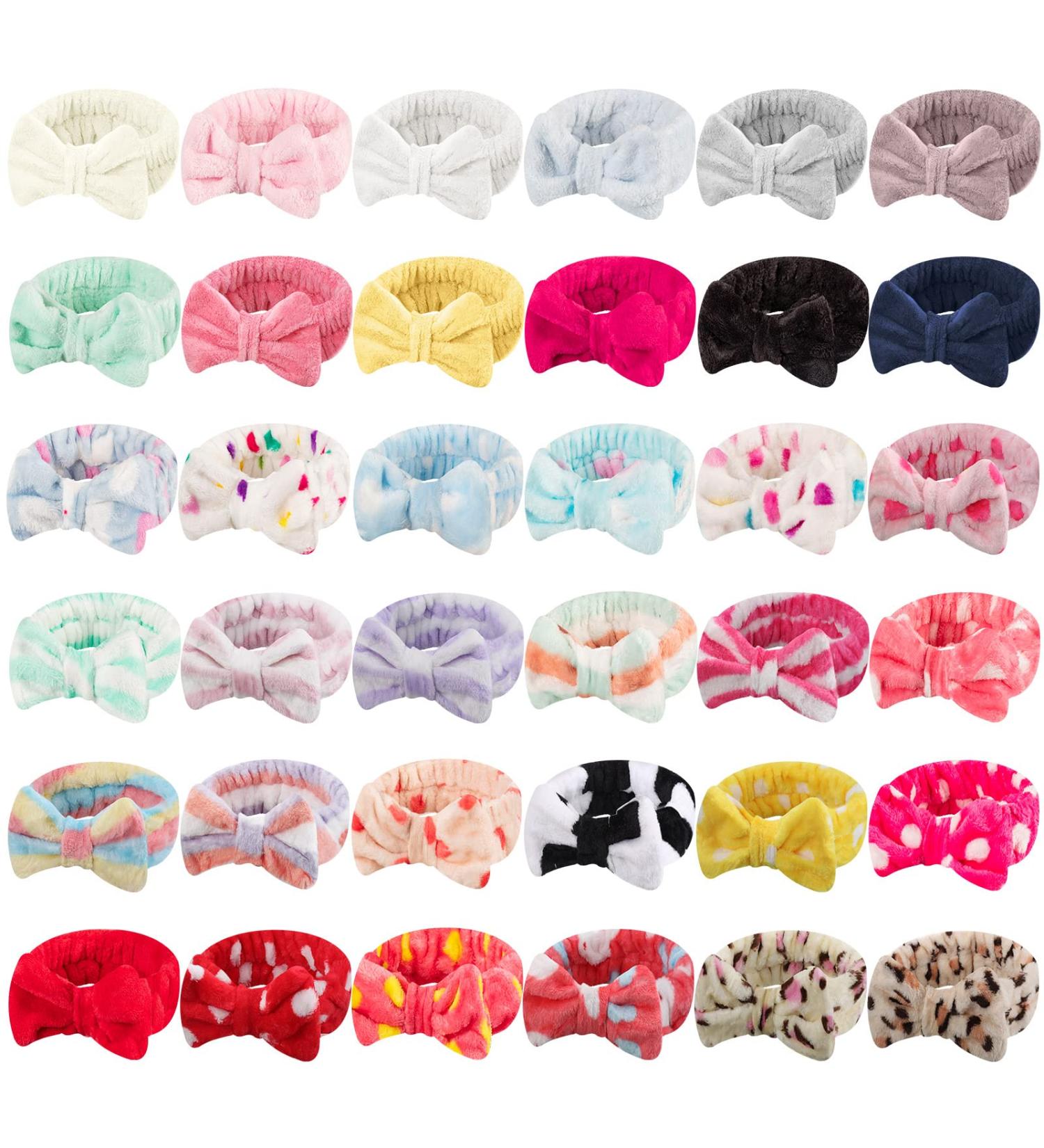 36 Pcs Fluffy Spa Headband Set | Soft Towel Headbands for Skincare & Makeup | Women's Cosmetic Headband for Shower & Spa | Perfect Gift Idea - Buy Online on SooperMarket.com
