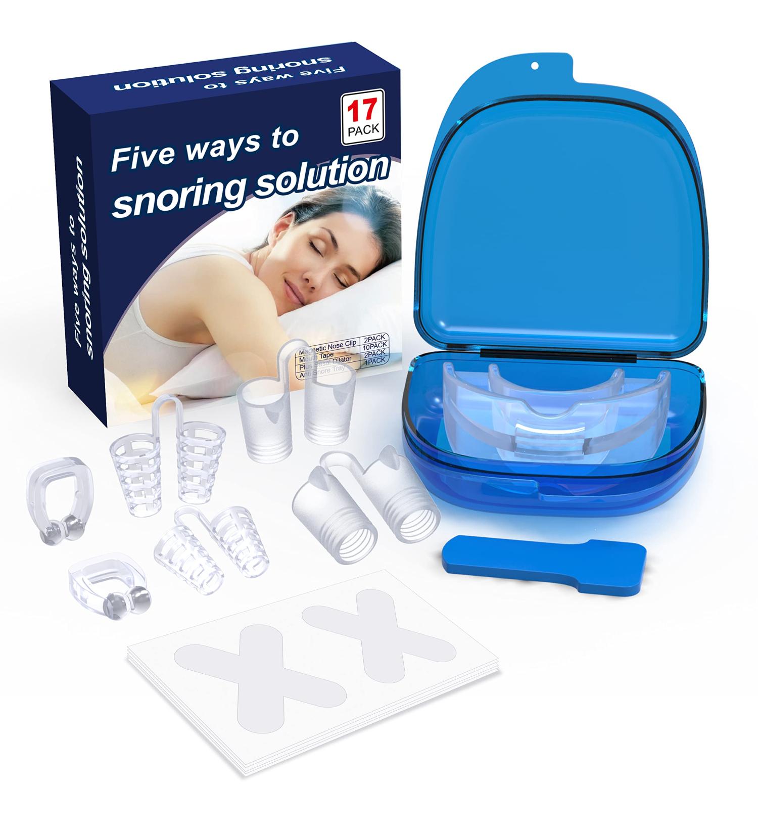 Snore Stopper Solution for Comfortable Sleep - 2 Magnetic Nose Clips & 4 Silicone Dilators (White) - Buy Online on SooperMarket.com