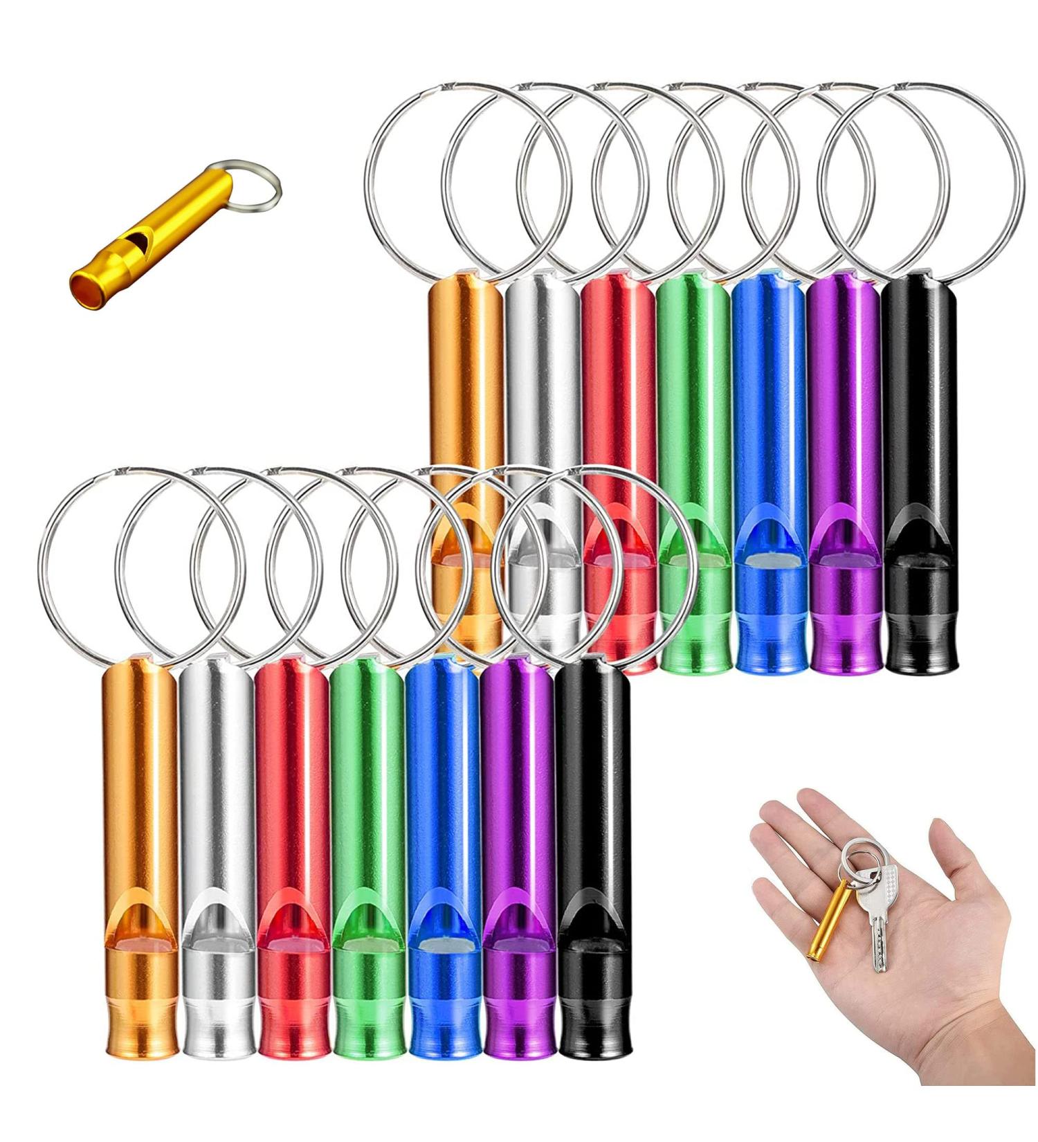 Buy Hezhou 14-Piece Aluminum Sport Whistle Set - Perfect for Camping Hiking & School Activities - Key Ring Included - Buy Online on SooperMarket.com