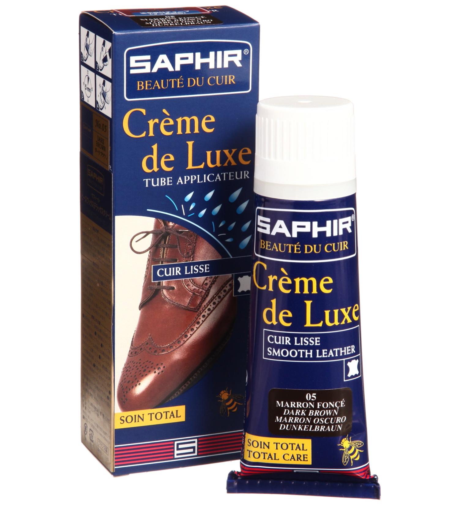 SAPHIR Cr me De Luxe Shoe Polish Applicator 75 Marron Fonce 05