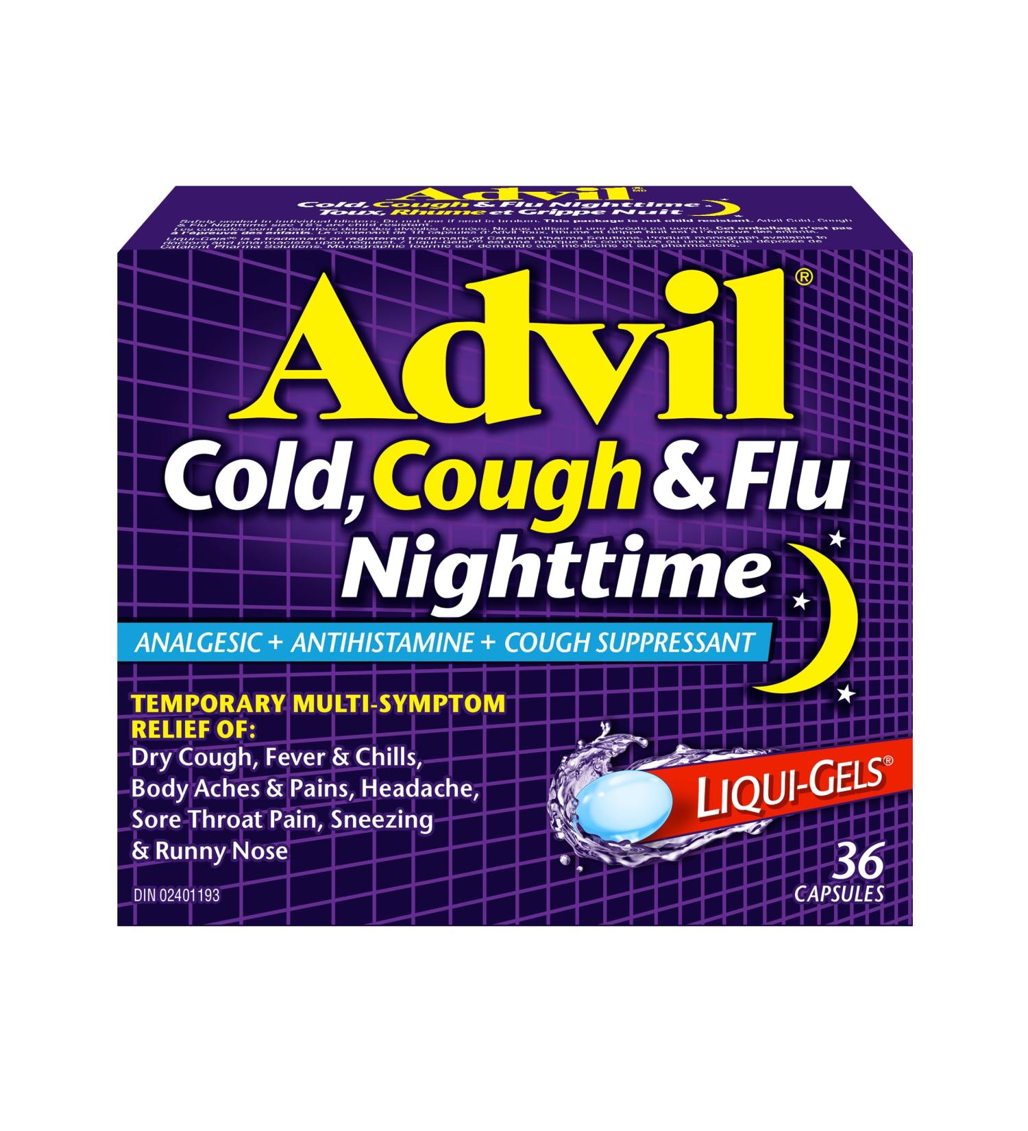 Advil Cough Cold & Flu Nighttime 36's - Buy Online on SooperMarket.com