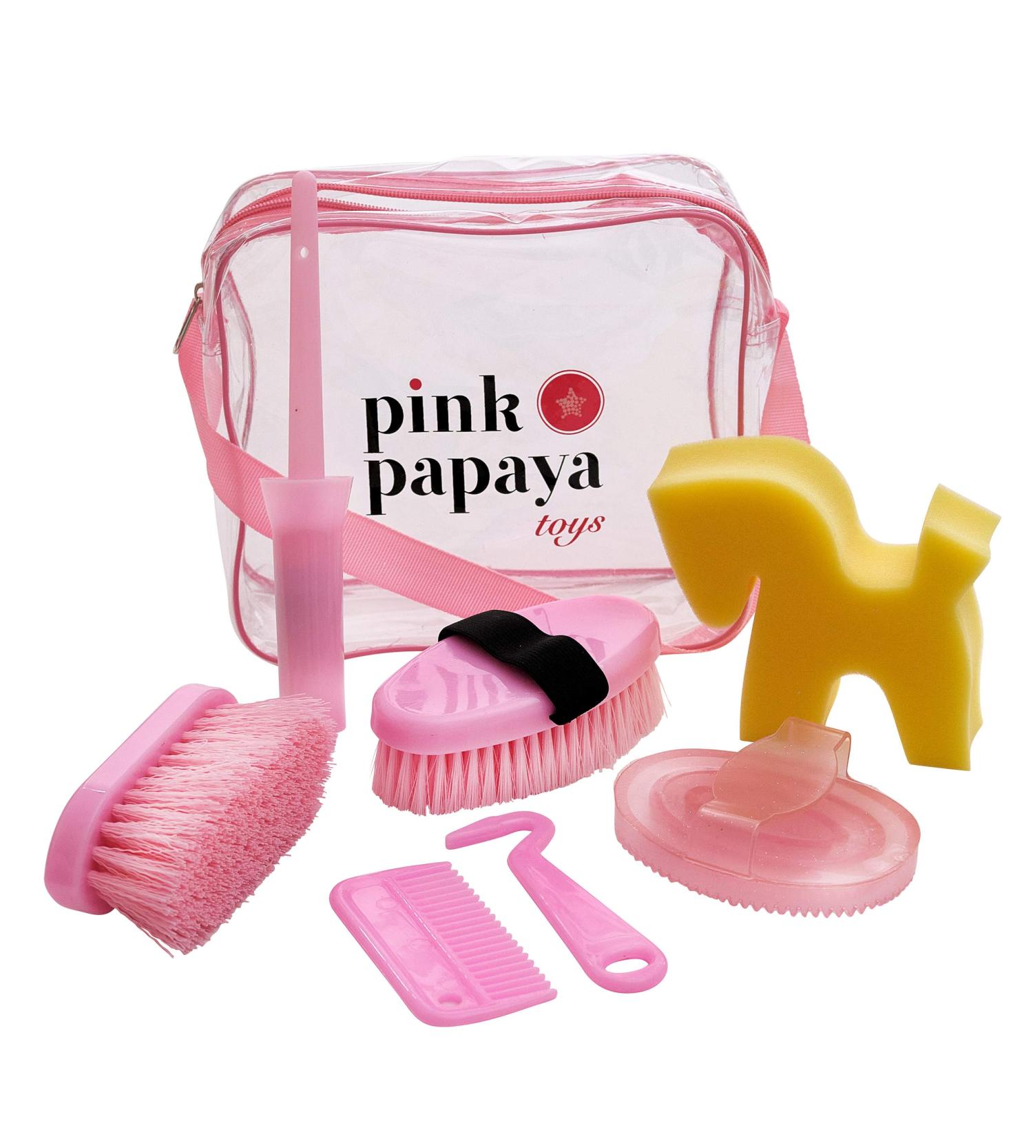 Pink Papaya Children's Pony Grooming Box - 7-Piece Lexinton Grooming Set in Pink | International Shipping Available - Buy Online on SooperMarket.com