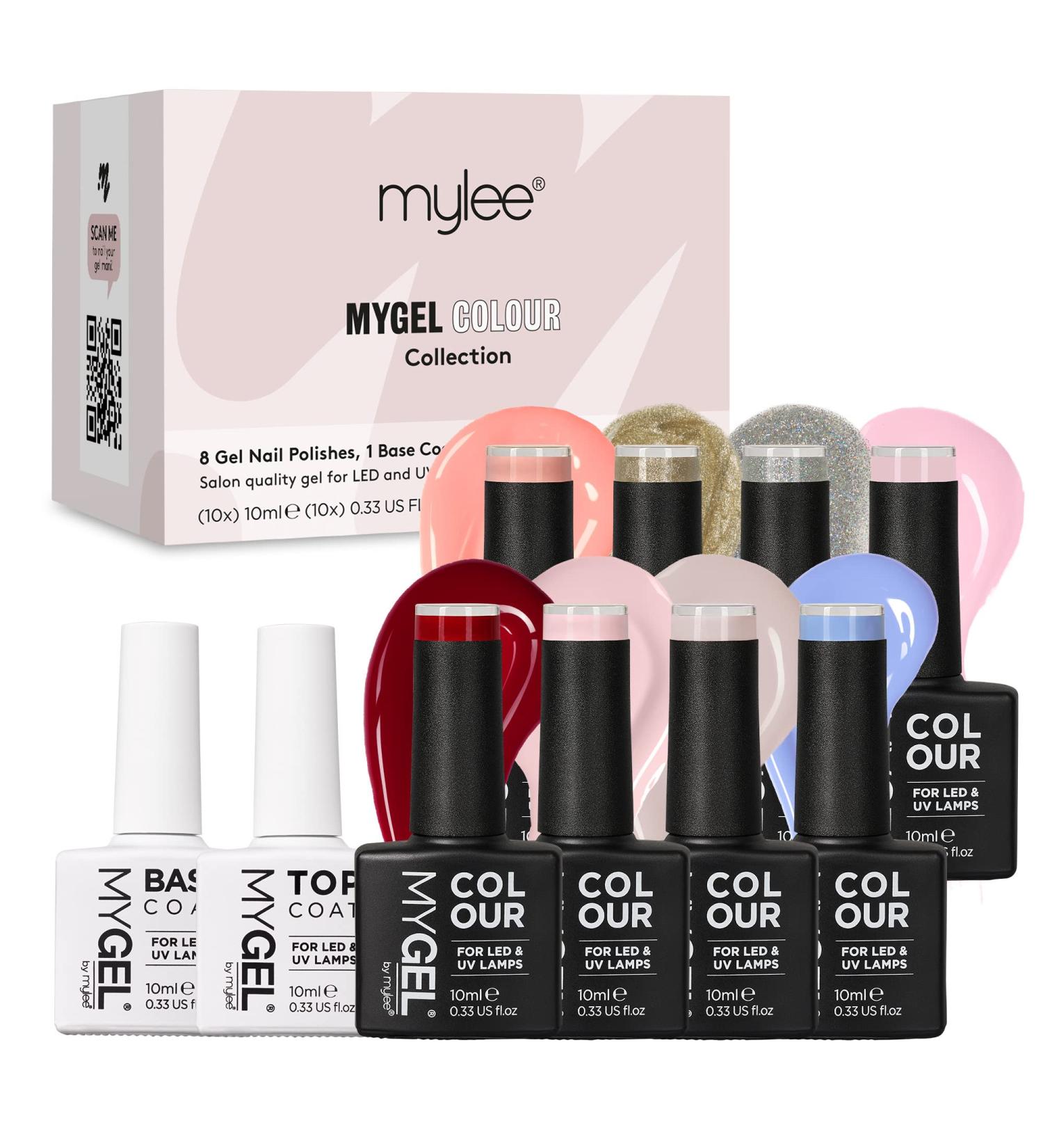 MYGEL by Mylee The Parton Gel Nail Polish Collection 8x10ml Colours + Top & Base Coat - UV/LED Soak-Off Nail Art Manicure Pedicure for Professional Salon & Home Use Long Lasting & Easy to Apply - Buy Online on SooperMarket.com