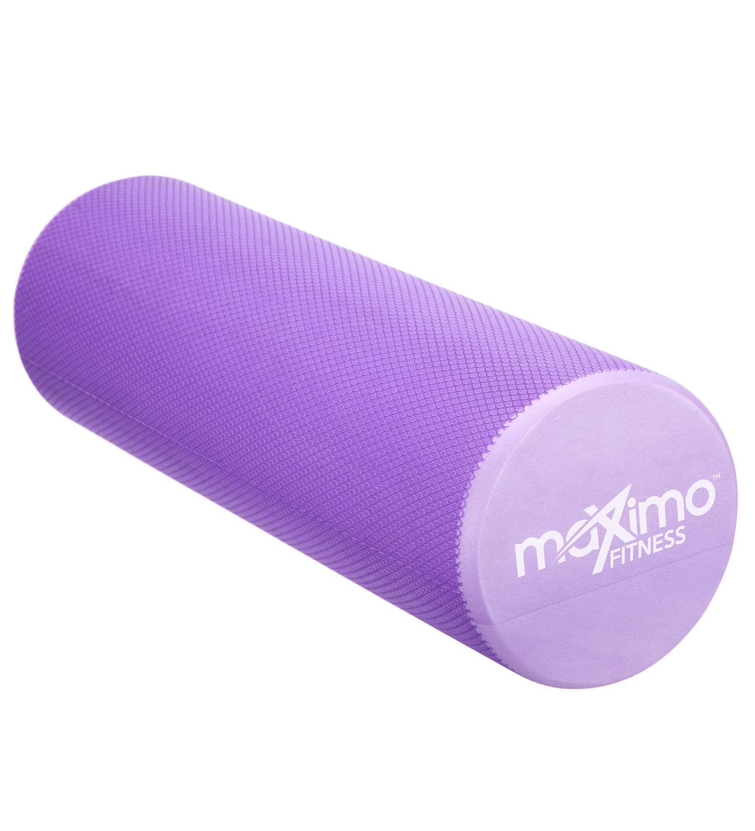 Maximo Fitness Fascia Roll - Medium Hard Massage Roller for Spine Back Legs & Arms (45x15 cm) - Ideal for Yoga Pilates & Post-Sport Recovery - Purple - Buy Online on SooperMarket.com