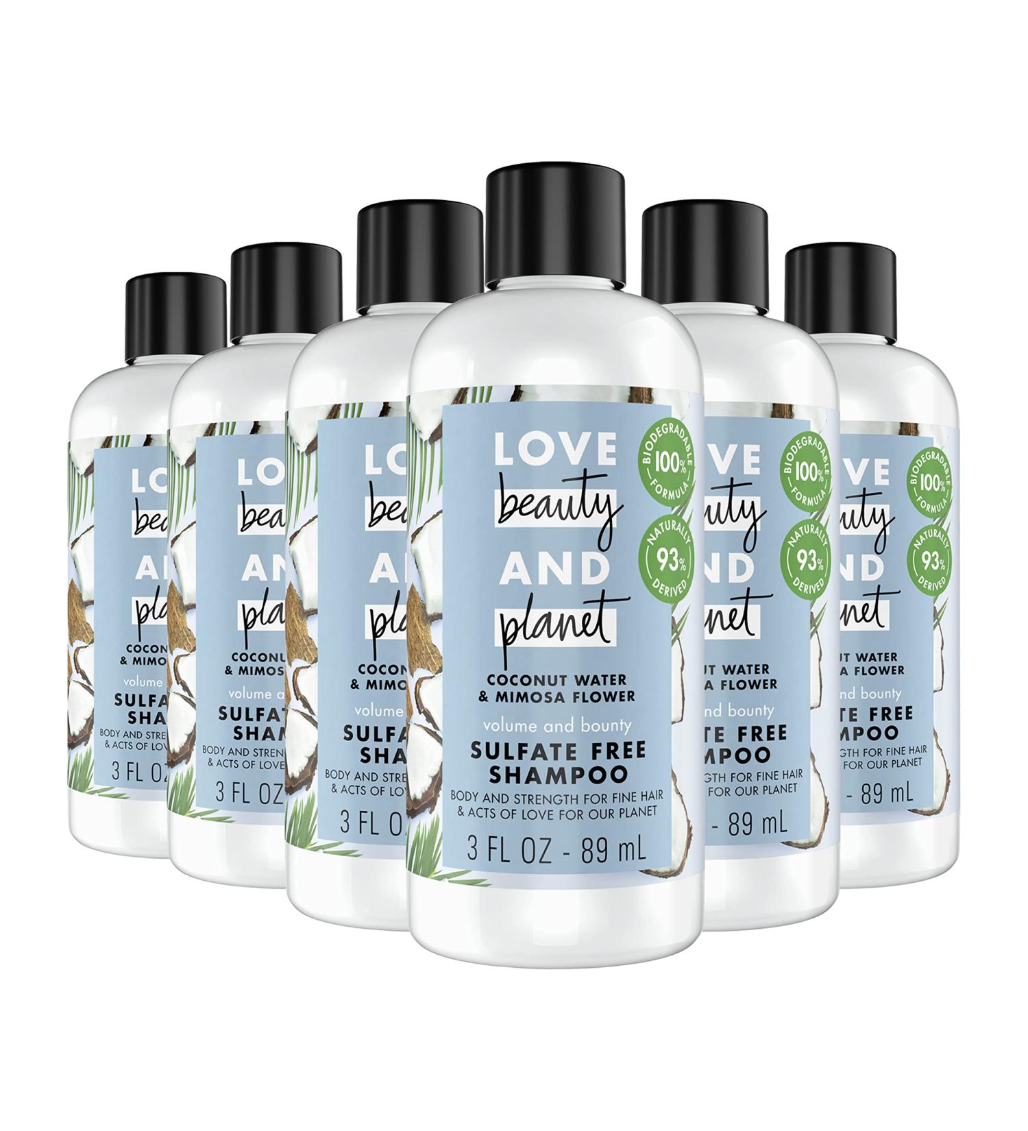 Love Beauty And Planet Volume & Bounty Shampoo - Thickening Coconut Water & Mimosa Flower Sulfate Free - 3 oz 12 Pieces - Buy Internationally - Buy Online on SooperMarket.com