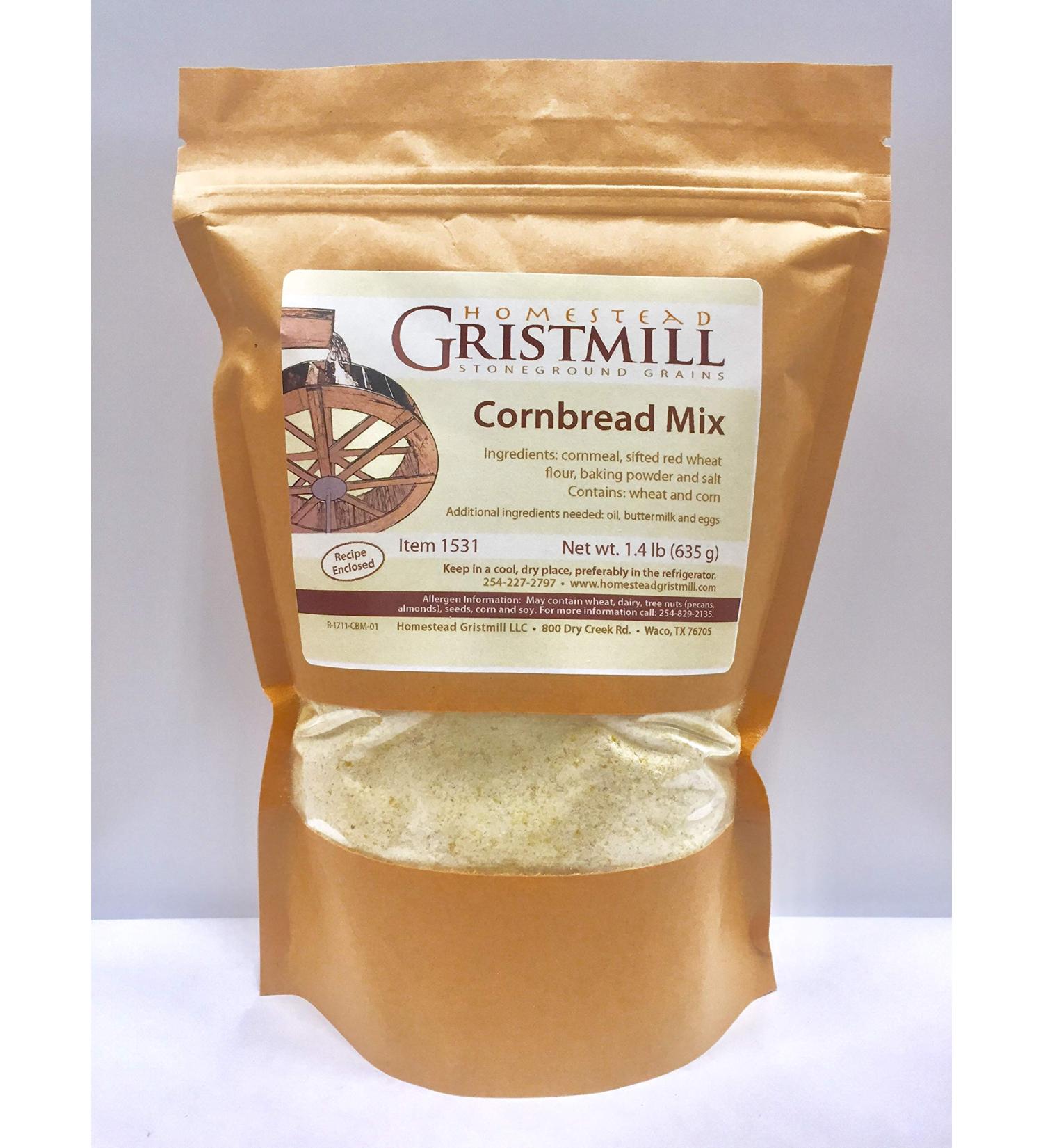 Homestead Gristmill Non-GMO Chemical-Free All-Natural Cornbread Mix (2 Pack)