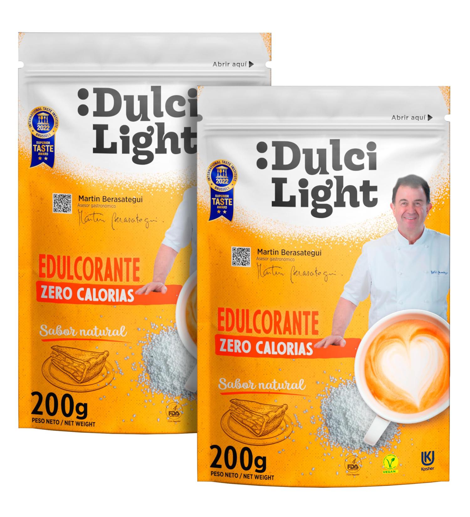 Dulci Light Sucralose Sweetener Granulate 2x200g - Low-Calorie Sugar Replacement for Drinks & Food | International Shipping Available - Buy Online on SooperMarket.com