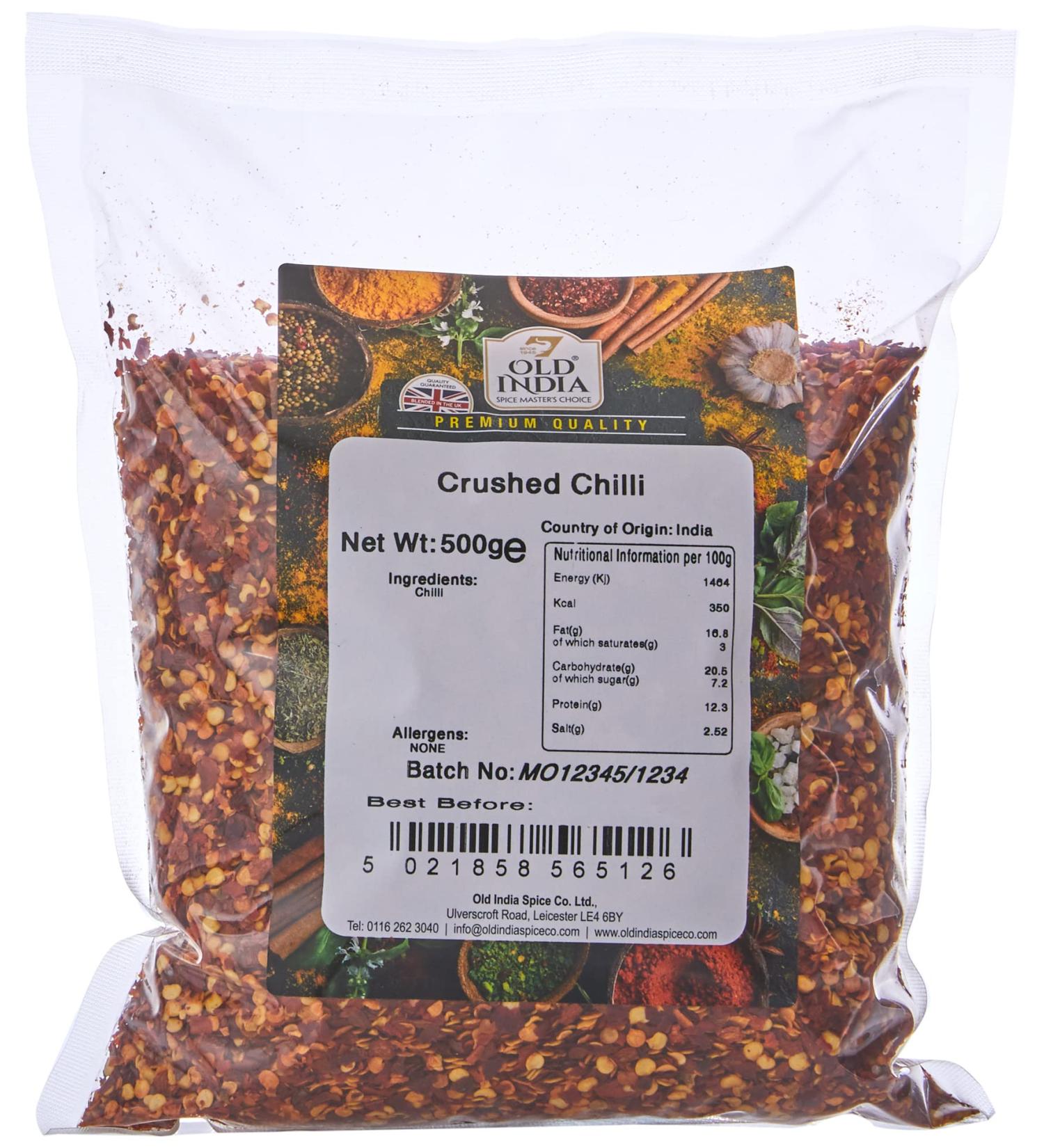 Old India Crushed Chilli 500g - Premium Quality Spice (Pack of 1) - Buy Online on SooperMarket.com