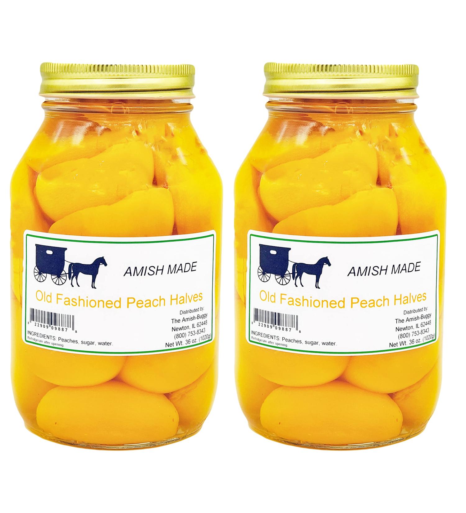 Amish Made Old Fashioned Peach Halves - 64 oz. (2 Jars) - Buy Online on SooperMarket.com