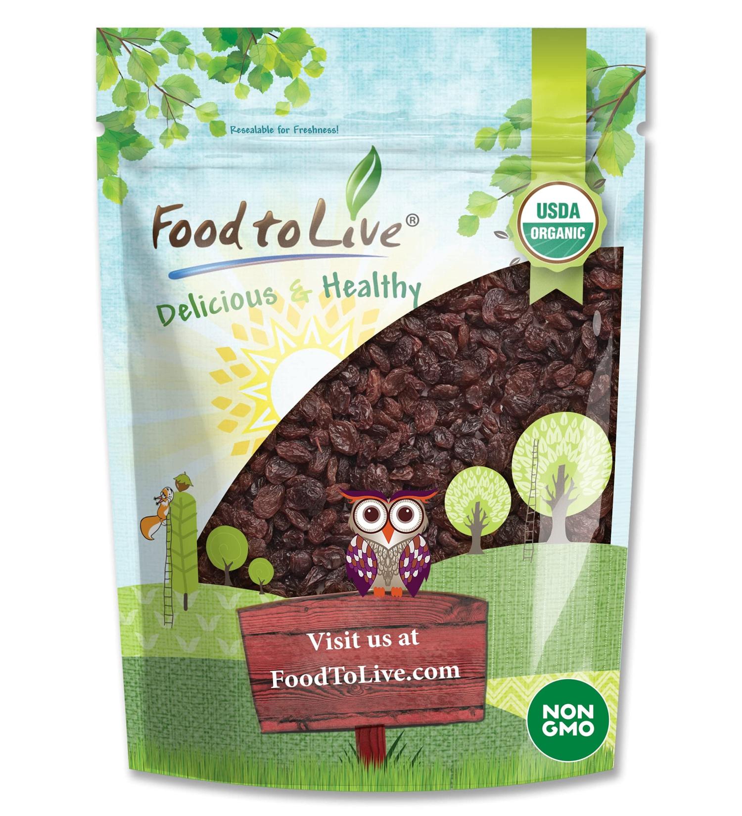 Organic Non-GMO Unsweetened Sultana Raisins 12 oz - Vegan Paleo Friendly - No Sugar Added - Bulk Pack of 1 - Buy Online on SooperMarket.com