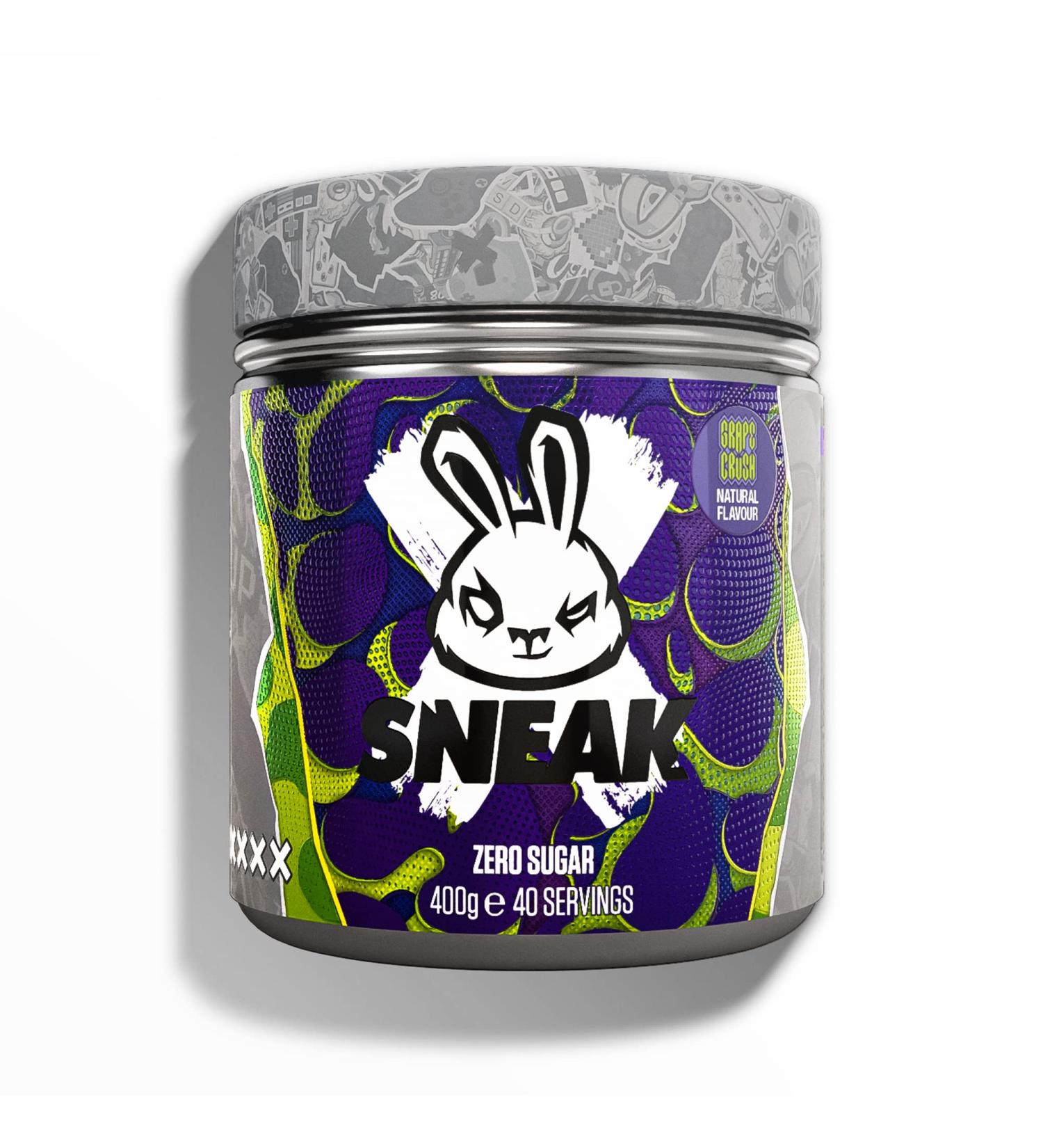 SNEAK Grape Crush Edition Energy Drink | In-Game Focus Boost | Zero Sugar, Low-Calorie & Vegan | 40 Servings, 400g - Buy Online on SooperMarket.com