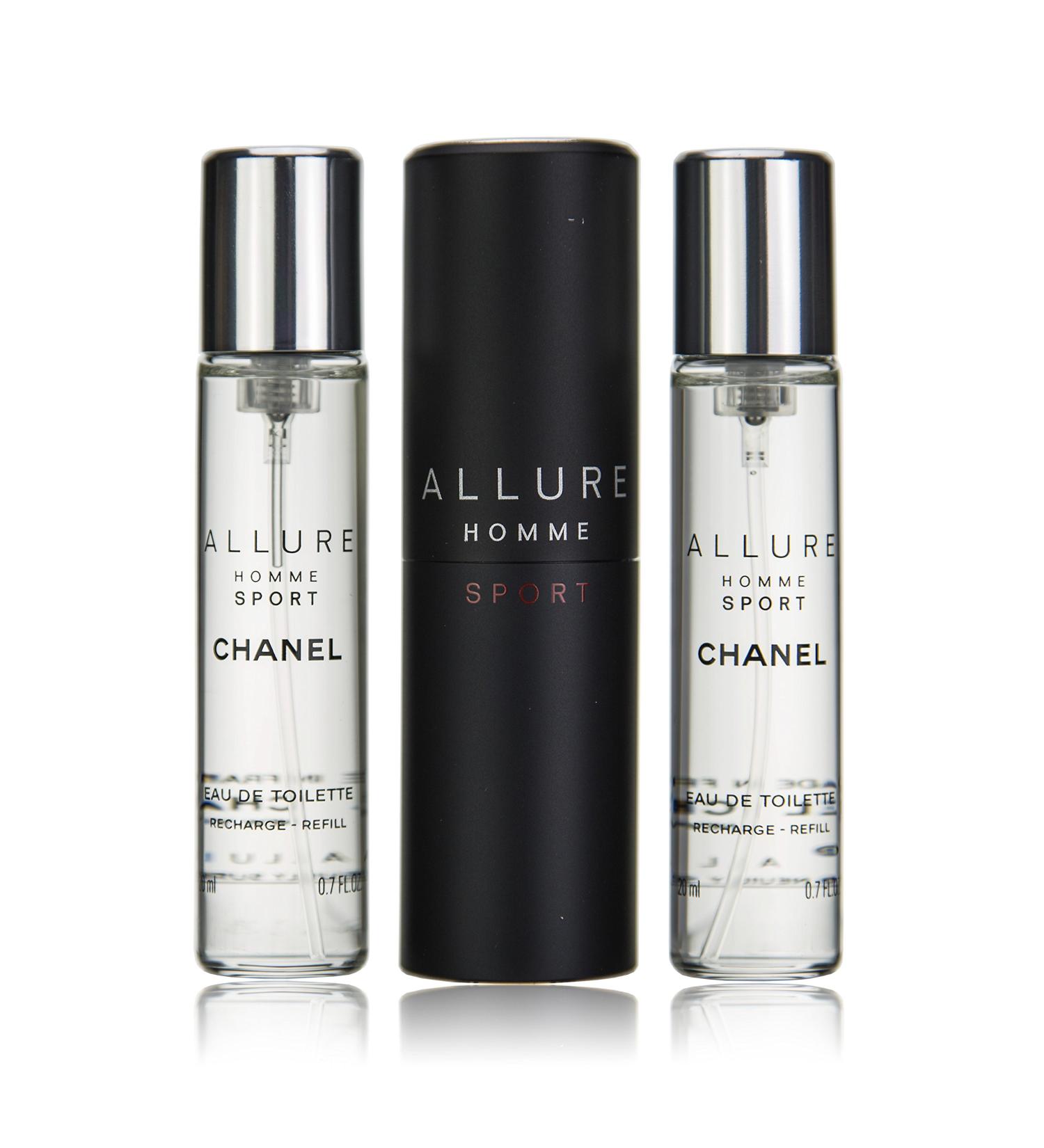 CHANEL Allure Homme Sport Eau De Toilette Travel Spray (With Two Refills) - 3x20ml/0.7oz clear fresh Natural 2.1 Fl Oz - Buy Online on SooperMarket.com