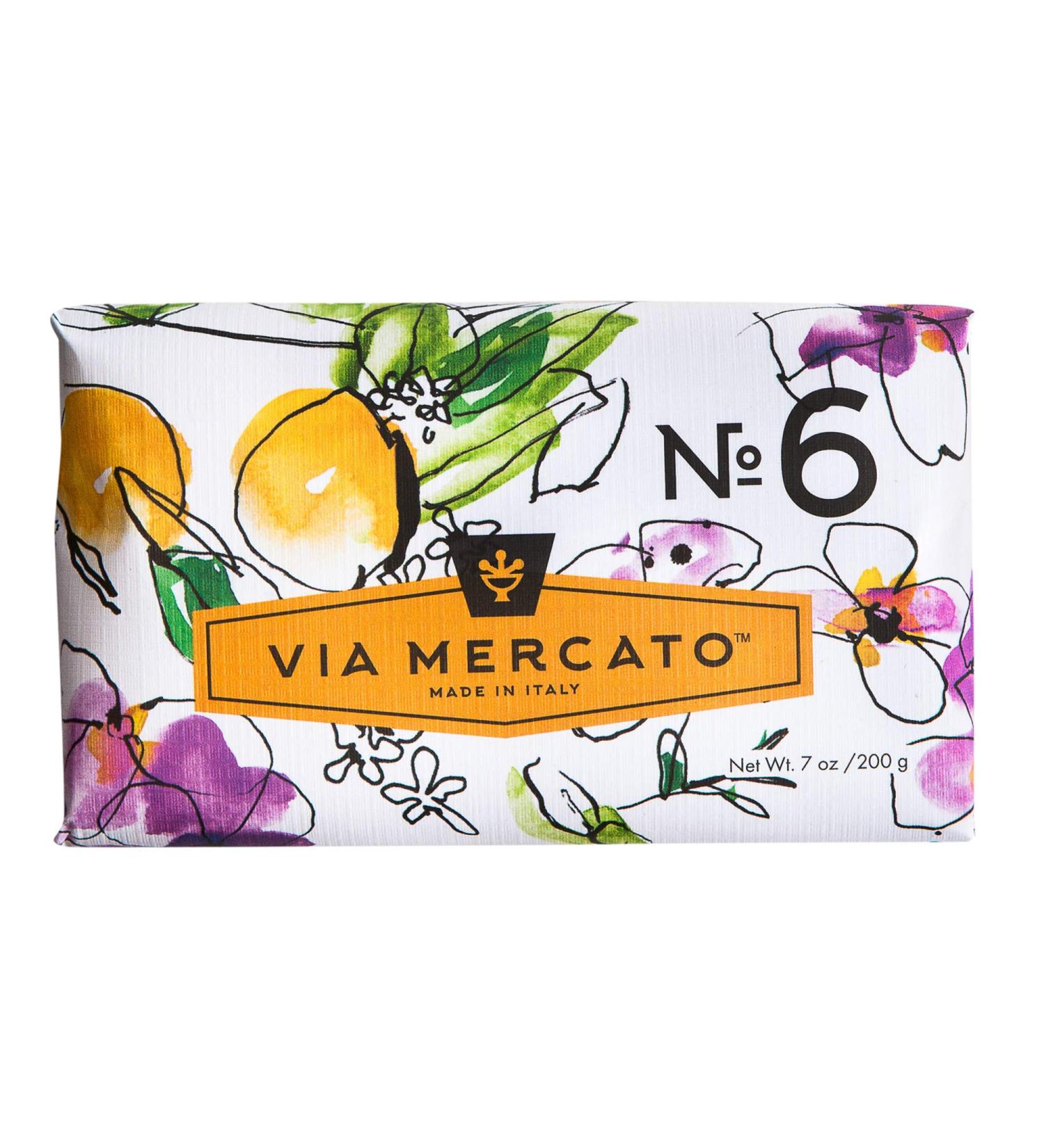 Via Mercato Italian Soap Bar 200g No. 6 Fig Orange Blossom & Cedarwood - Bar Soap - Buy Online on SooperMarket.com