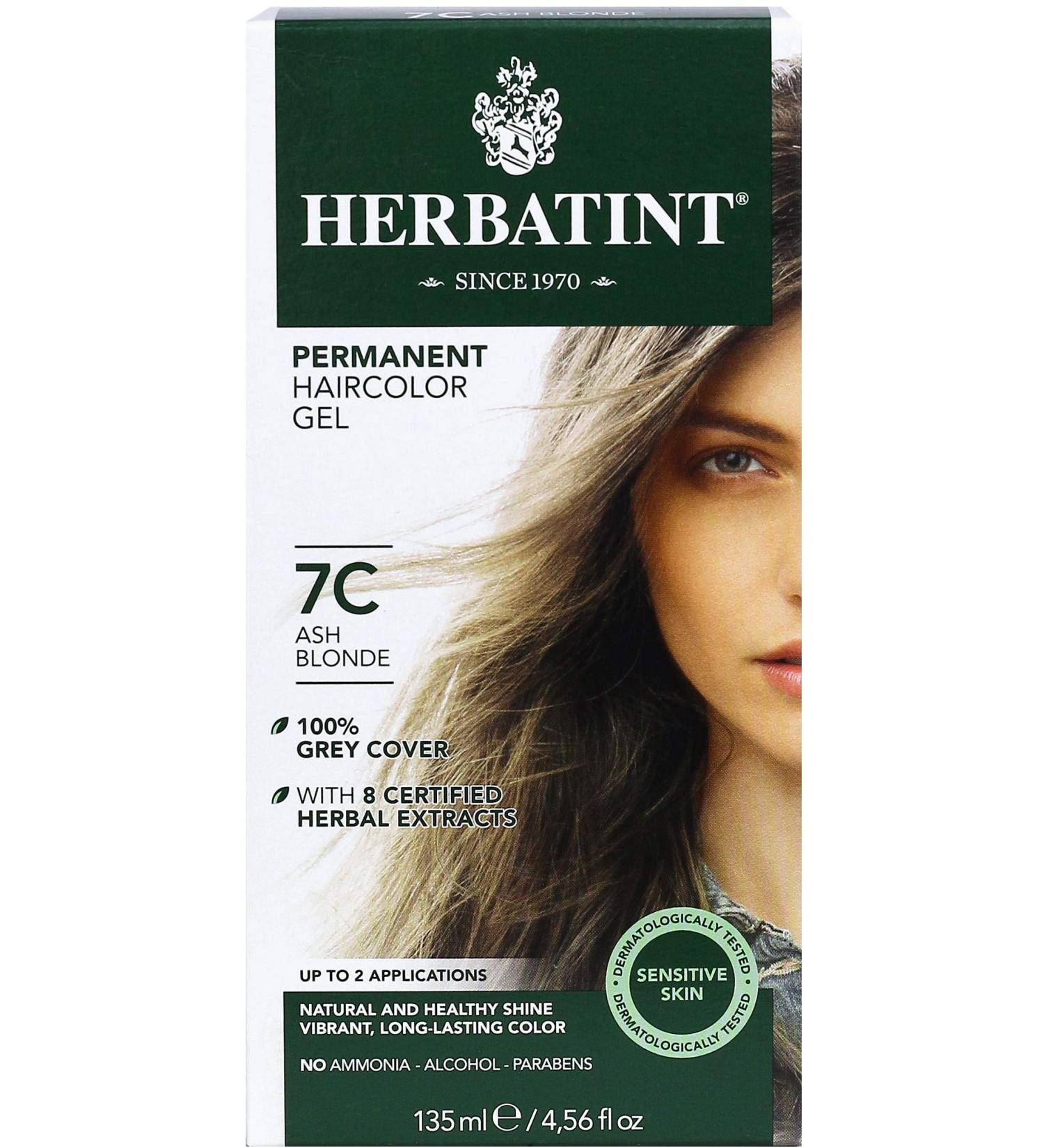 Herbatint 7C Ash Blonde Haircolor Gel 4.56oz - Vegan, Alcohol-Free, 100% Grey Coverage - Buy Online on SooperMarket.com