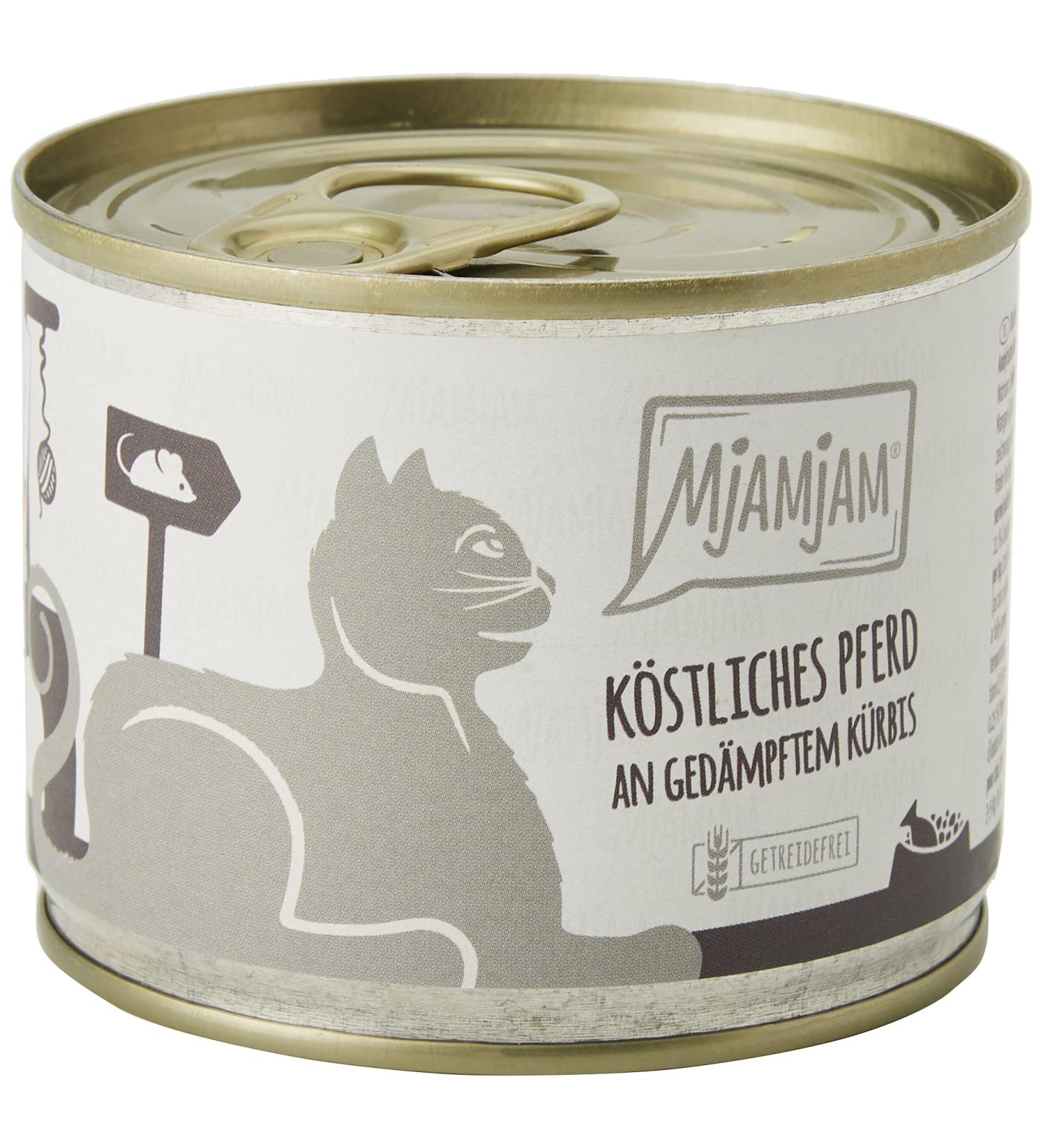 Mjamjam Premium Cat Food - Grain Free Horse & Pumpkin 6-Pack (6 x 200g) - Delicious Extra Meat - Buy Online on SooperMarket.com