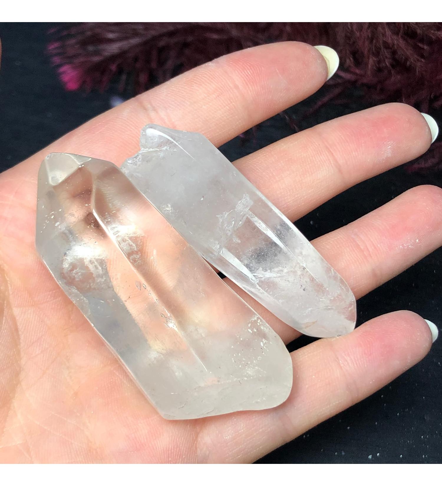 2pcs Natural Clear Crystal Rough Stone Polished Raw Gemstone Specimen Minerals Stone Home Decoration - Buy Online on SooperMarket.com